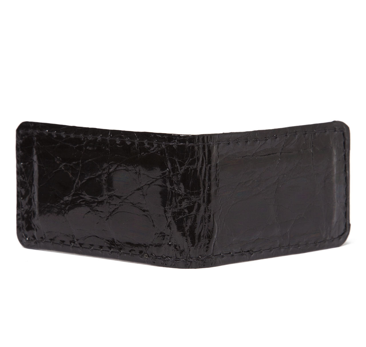 Glazed Black Alligator Money Clip