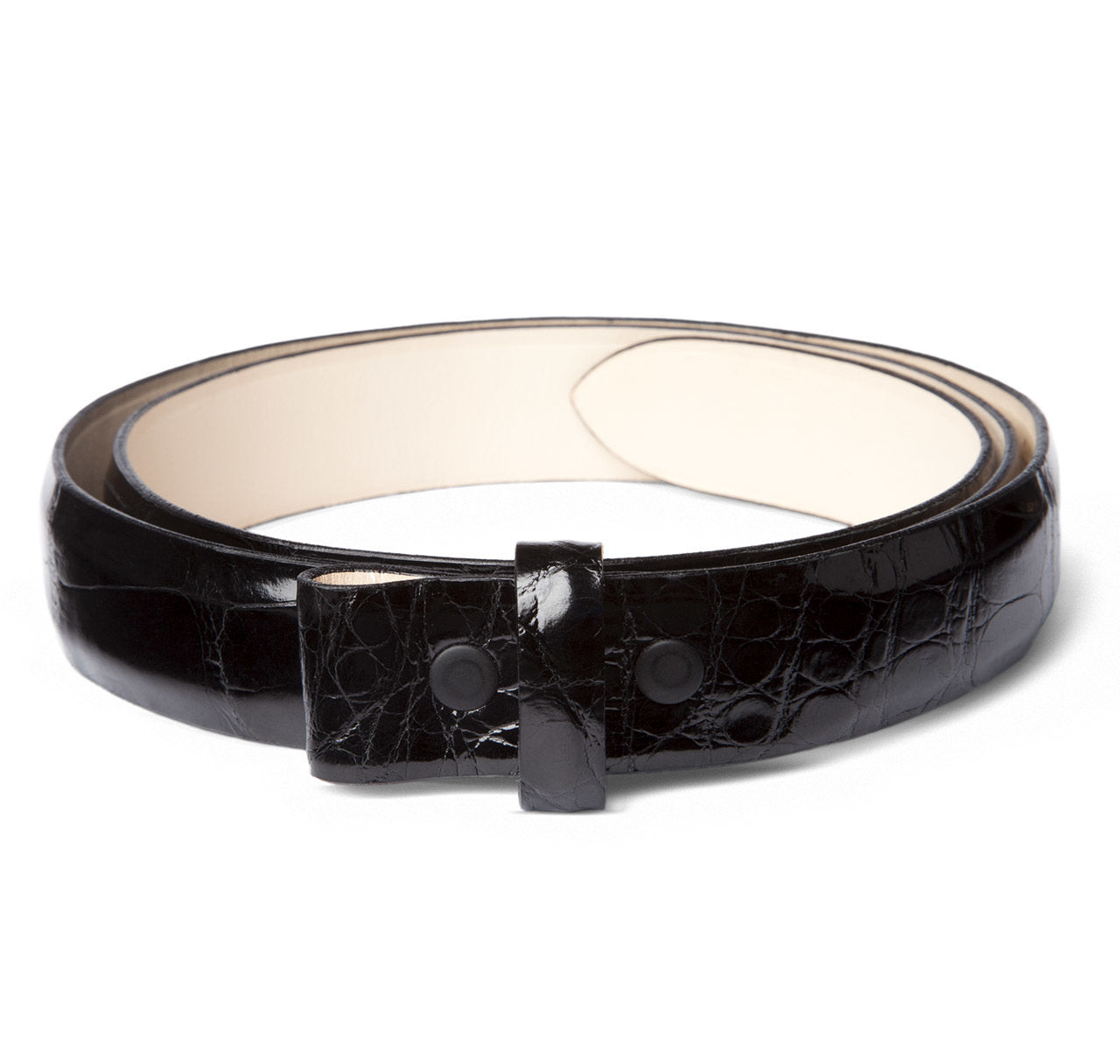 Glazed Black Alligator 1" Belt Strap