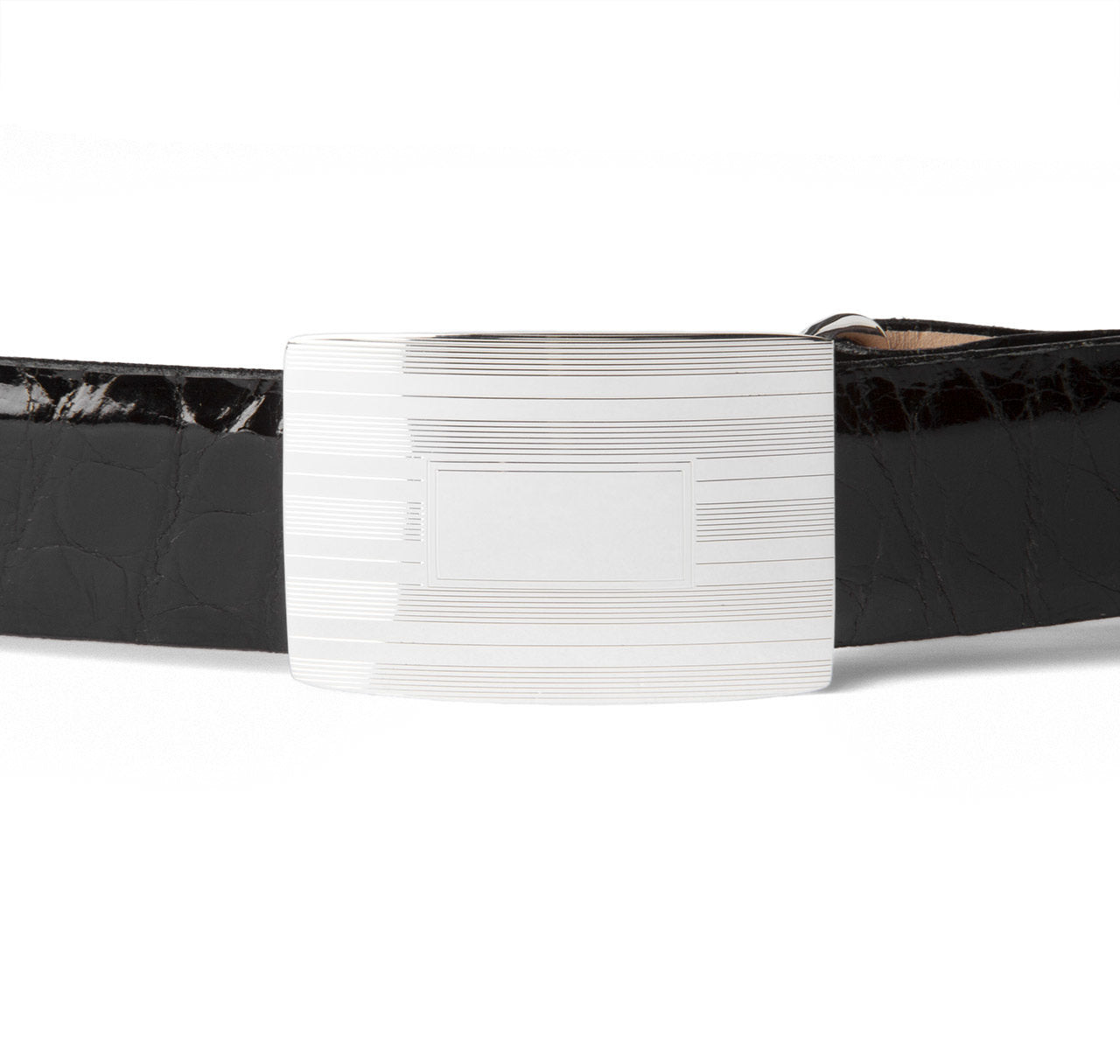 Glazed Black Alligator 1" Belt Strap