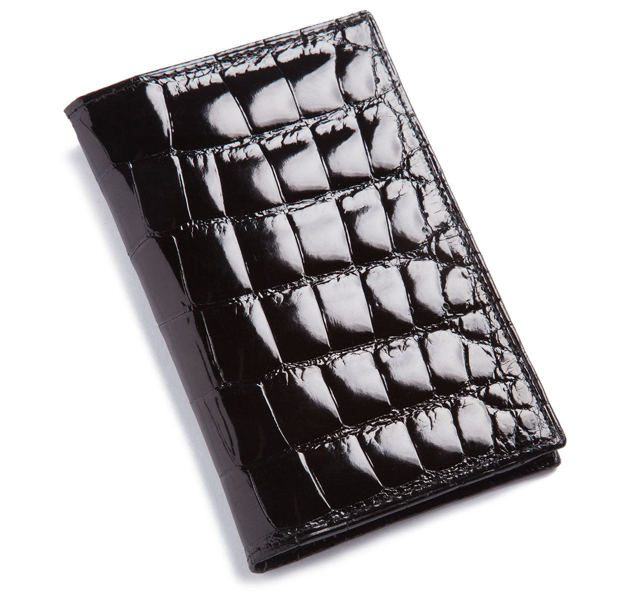 Glazed Black Alligator Travel Wallet