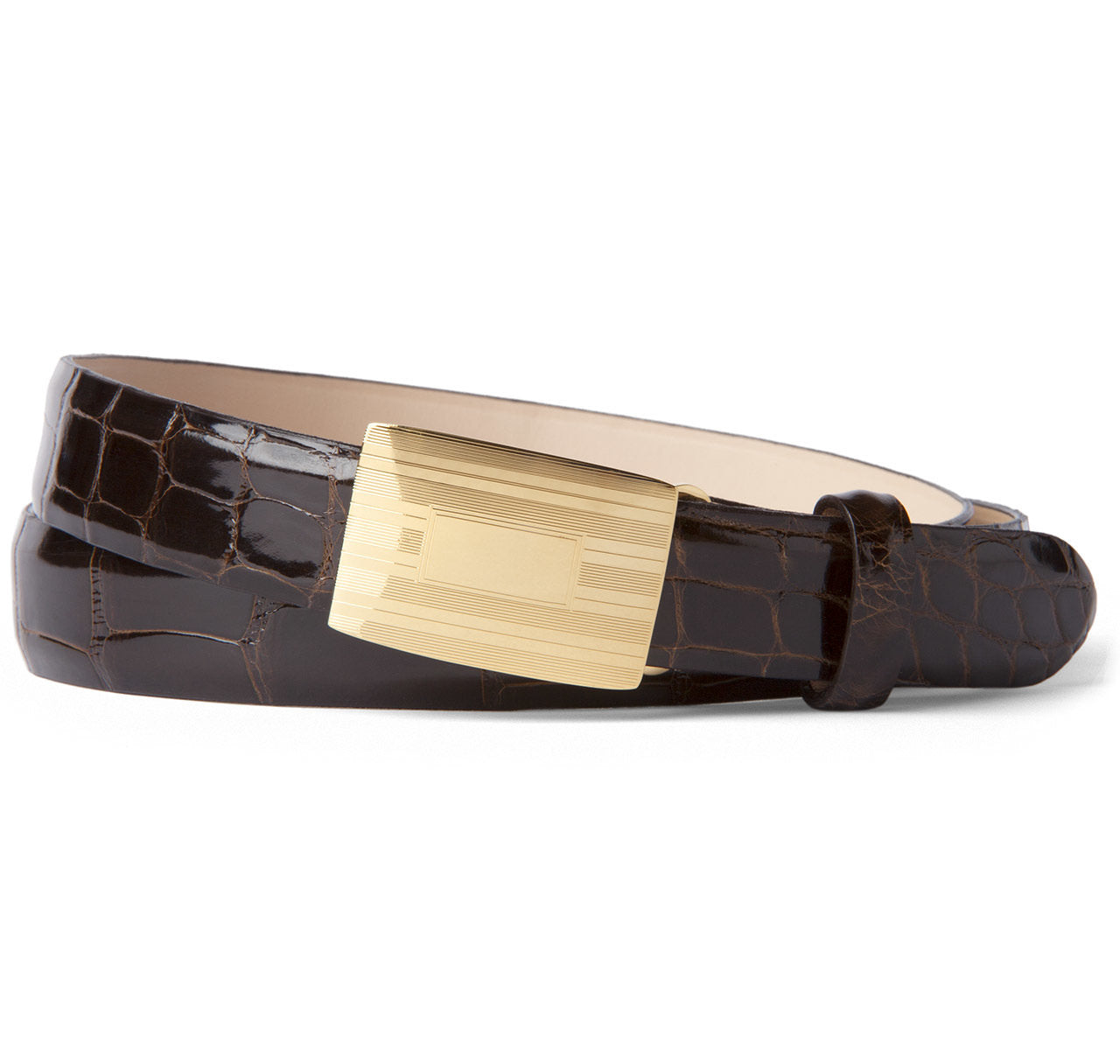 Glazed Chocolate Alligator 1" Belt Strap