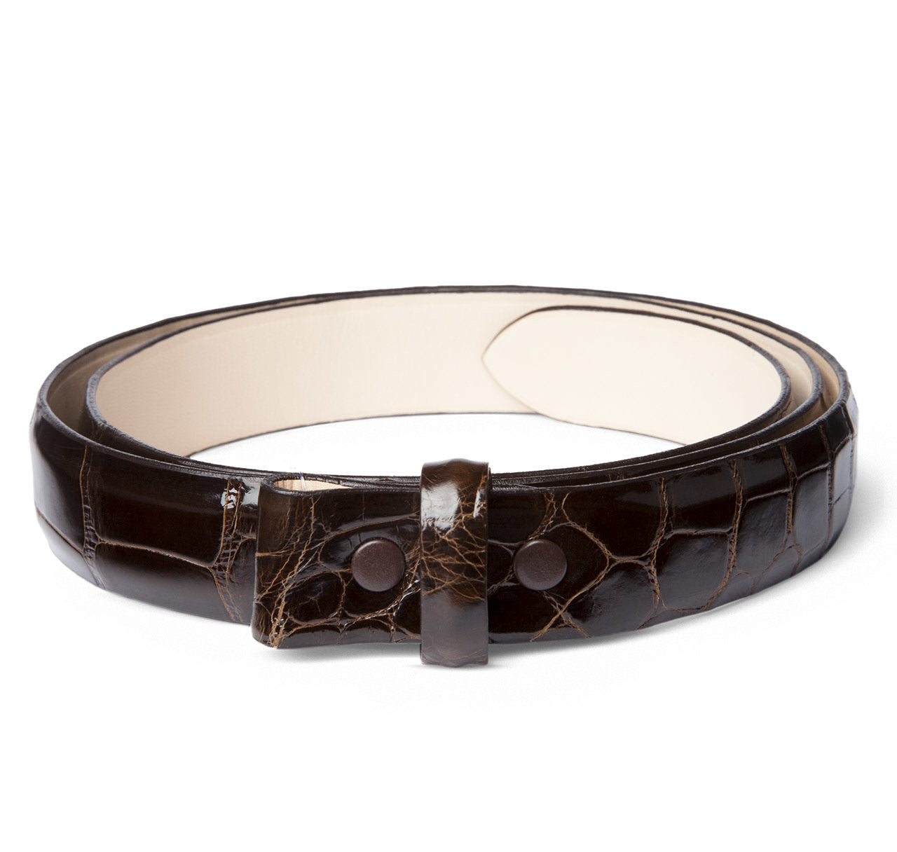 Glazed Chocolate Alligator 1" Belt Strap