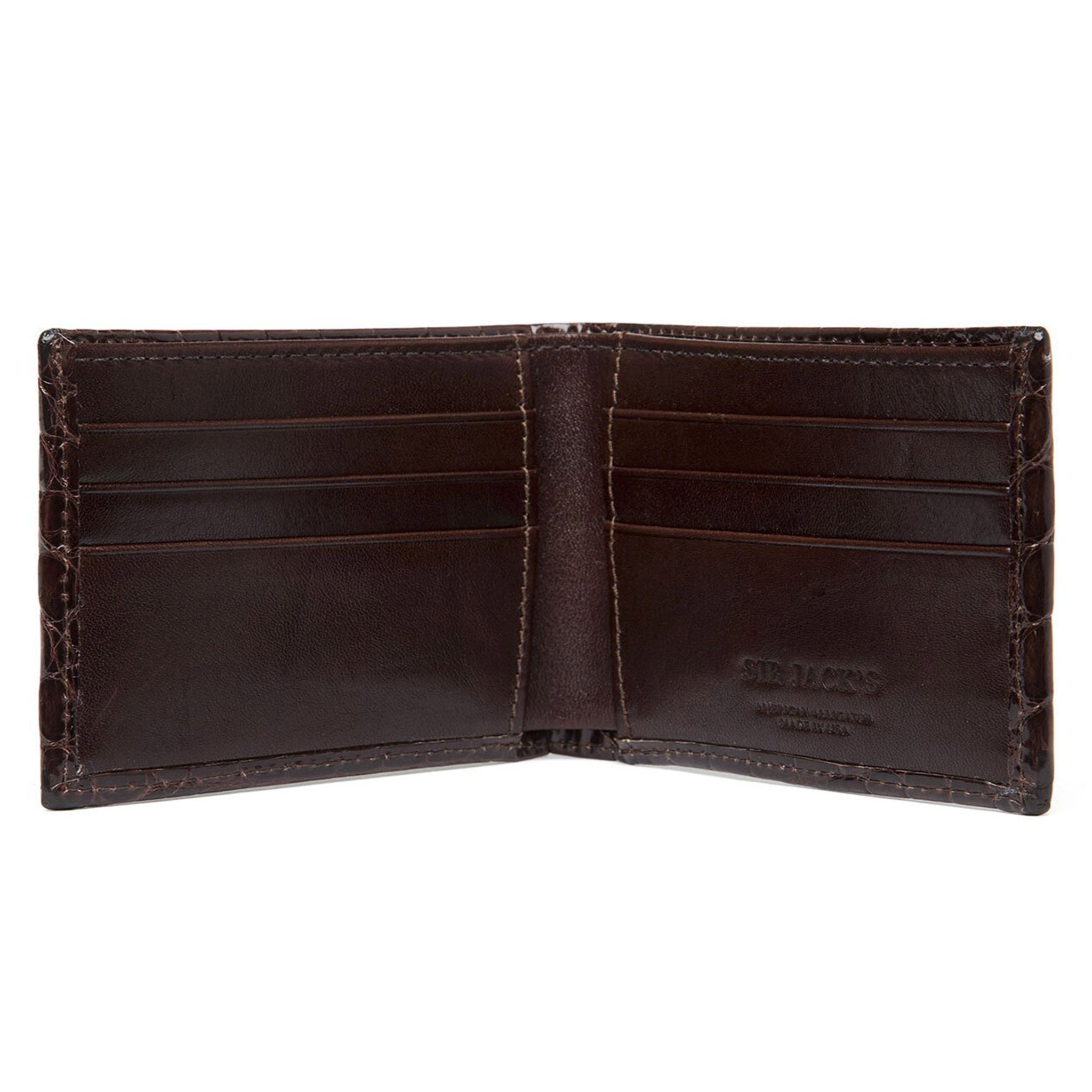 Chocolate Brown Alligator Bifold Wallet