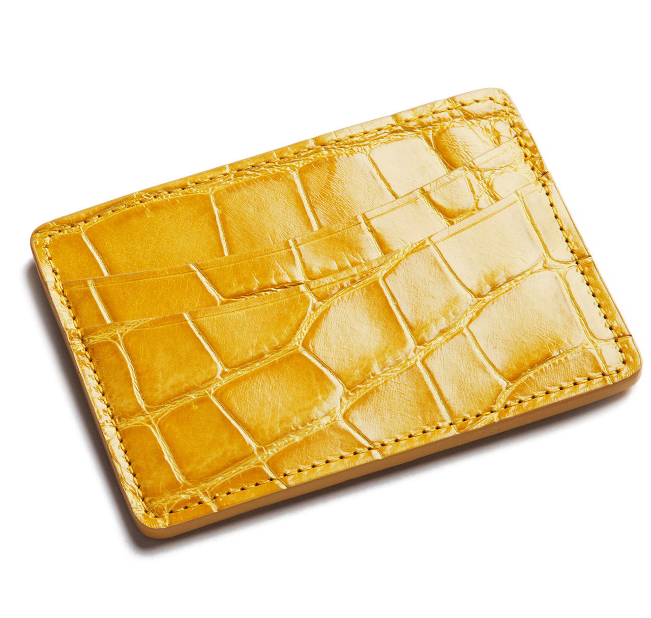 Glazed Yellow Alligator Card Holder