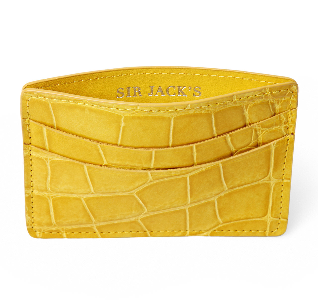 Glazed Yellow Alligator Card Holder