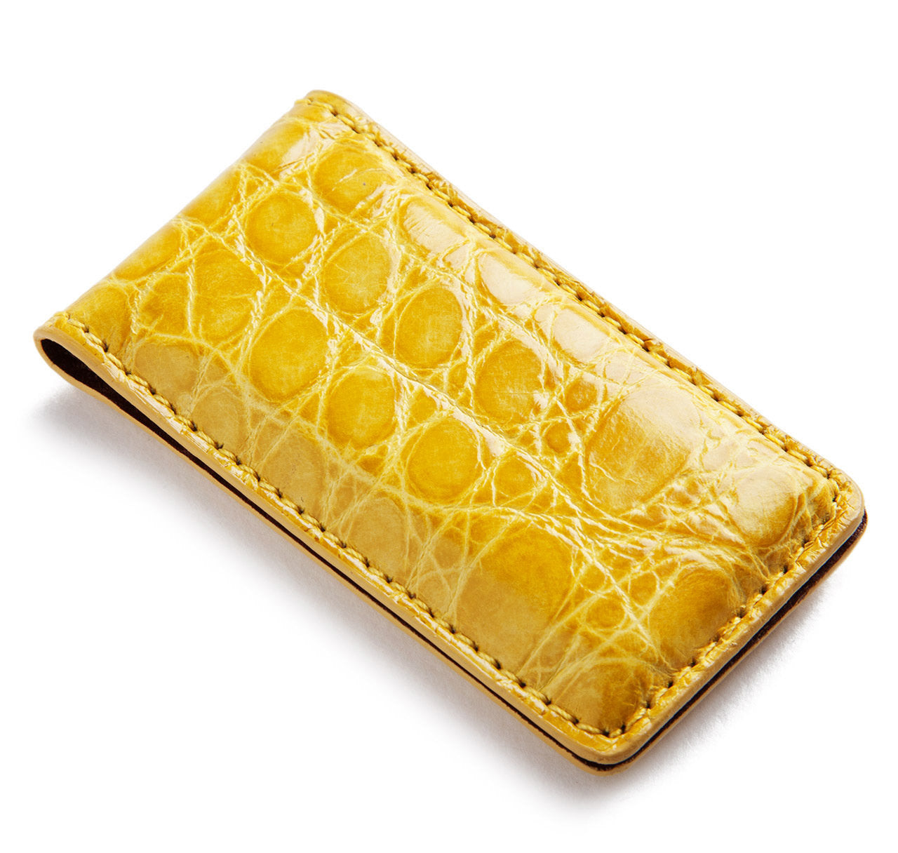 Glazed Yellow Alligator Money Clip