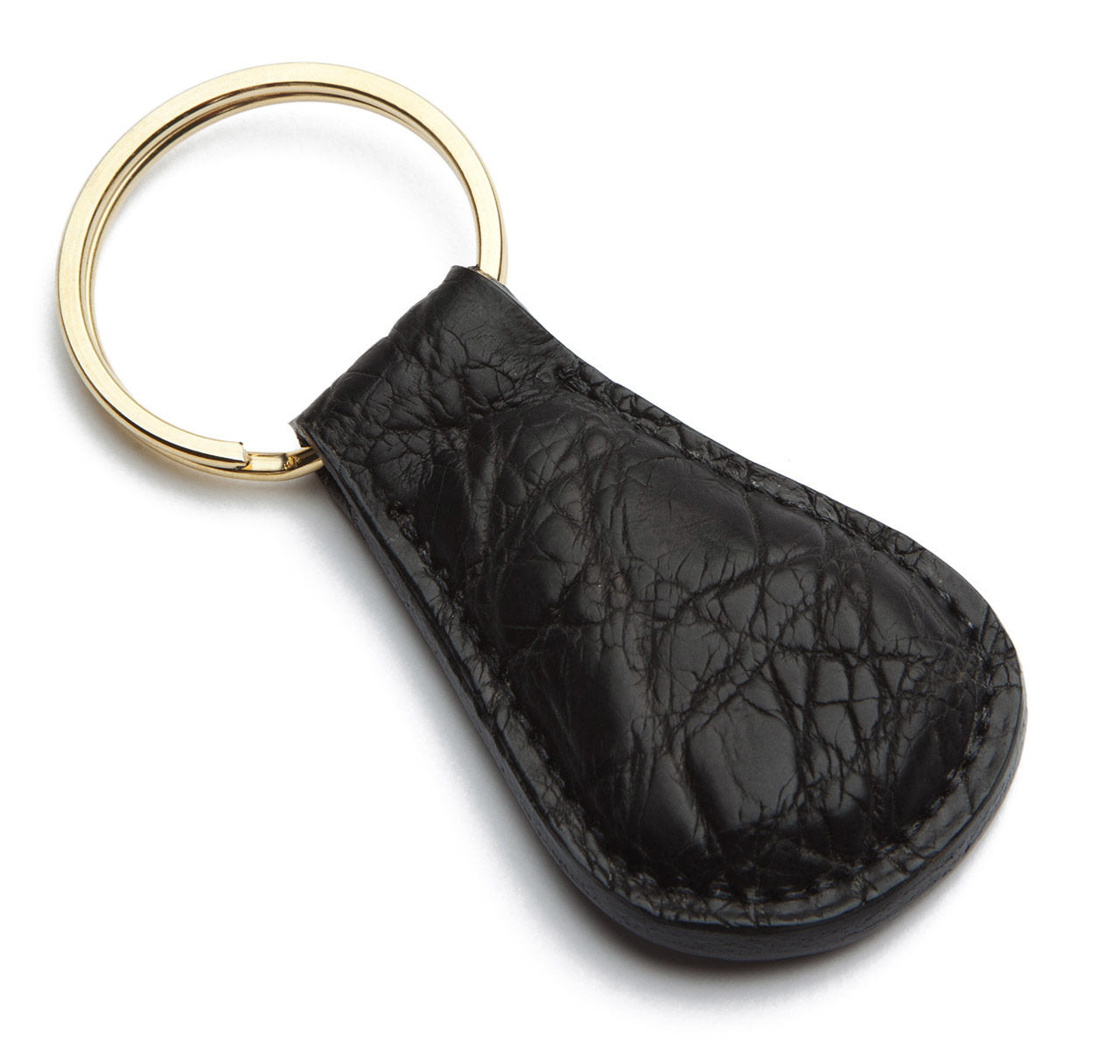 Glazed Matte Black Alligator Key Fob