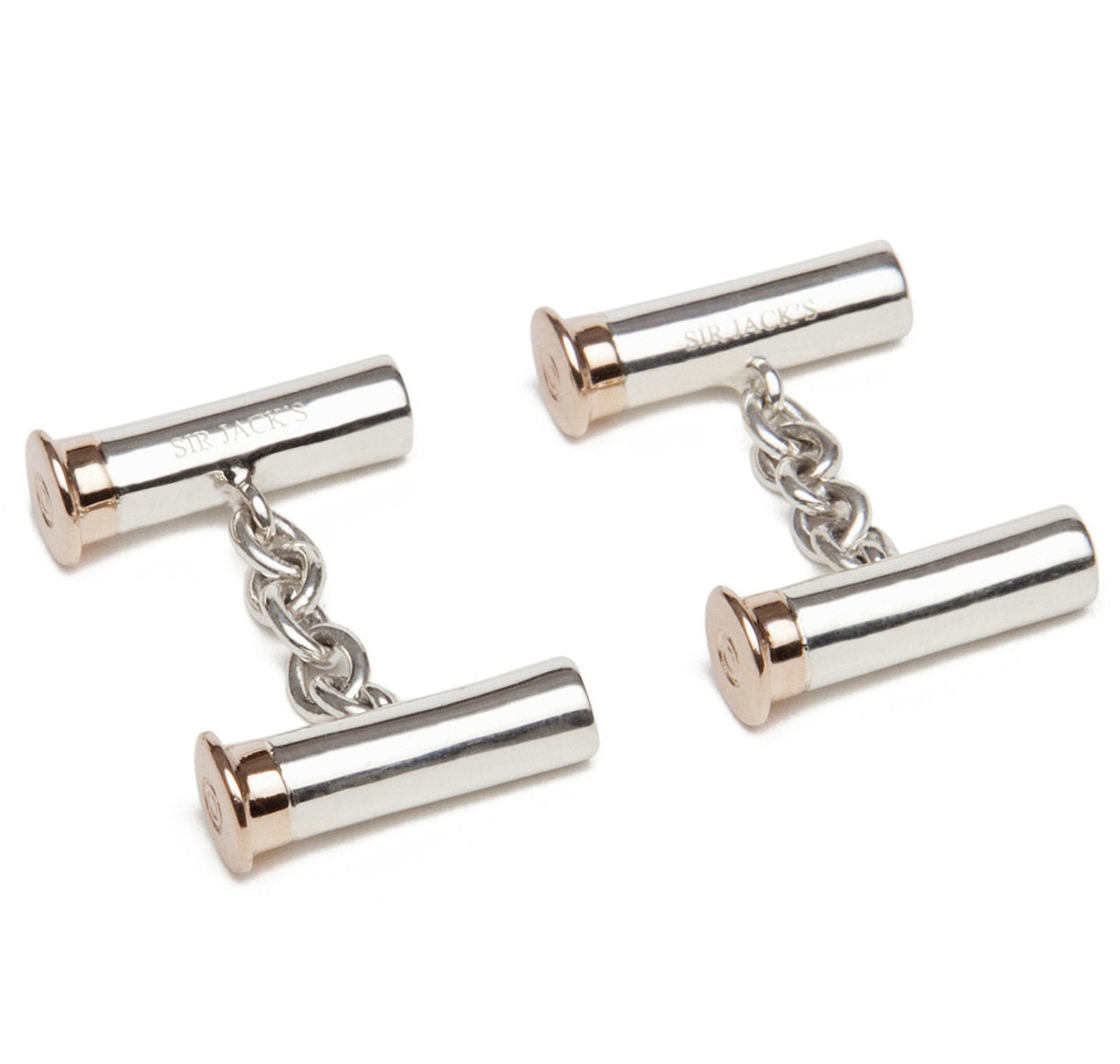 Sir Jack's Rose Gold & Sterling Silver Cartridge Cufflinks