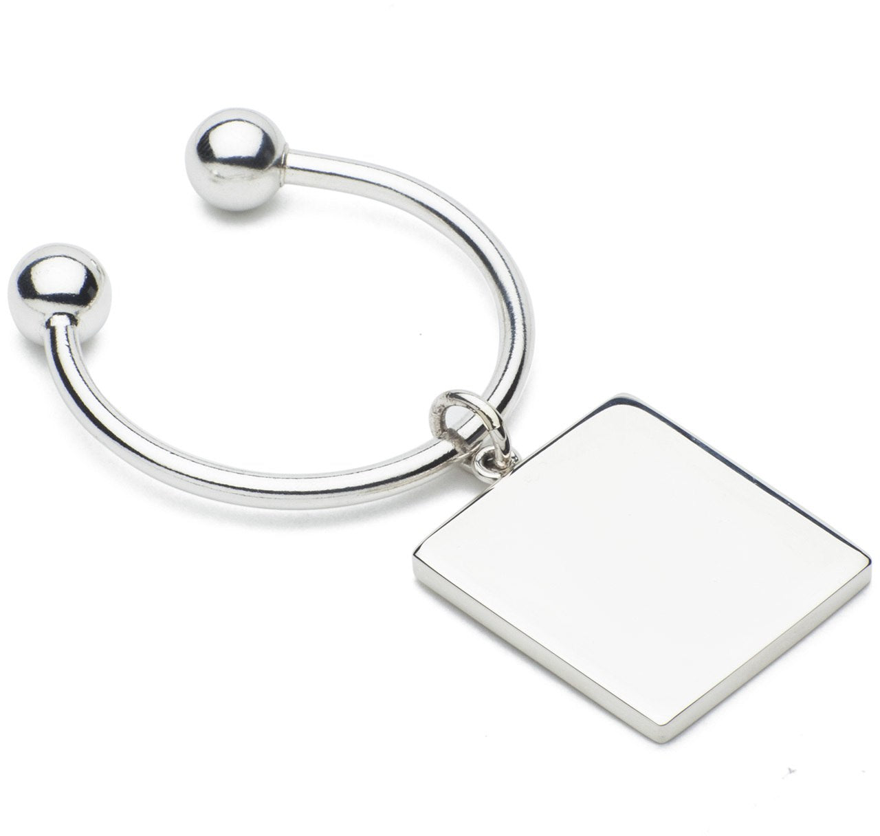 Sir Jack's Sterling Silver Ball & Square Key Ring