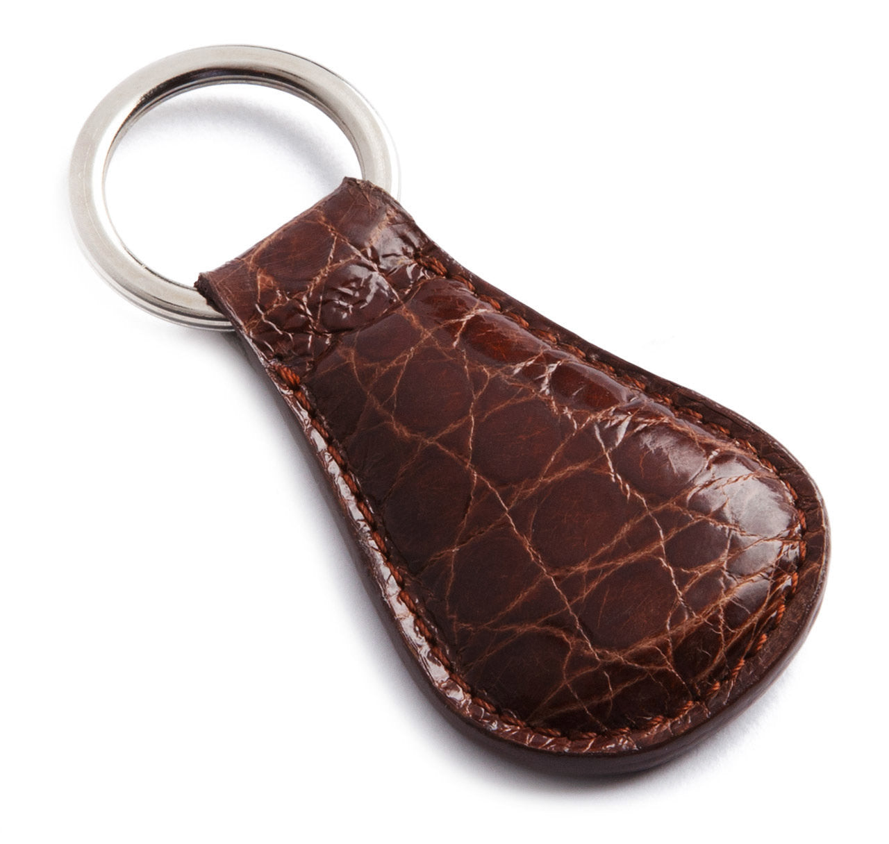 Glazed Brown Alligator Key Fob