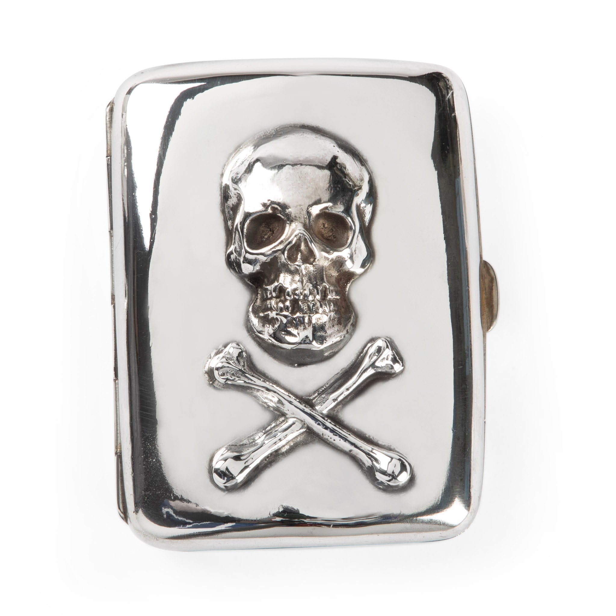 Skull and Crossbones Sterling Cigarette Case