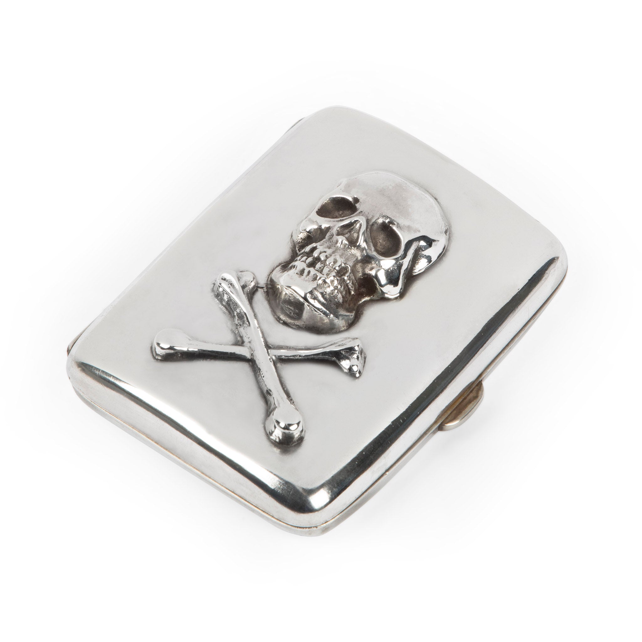 Skull and Crossbones Sterling Cigarette Case