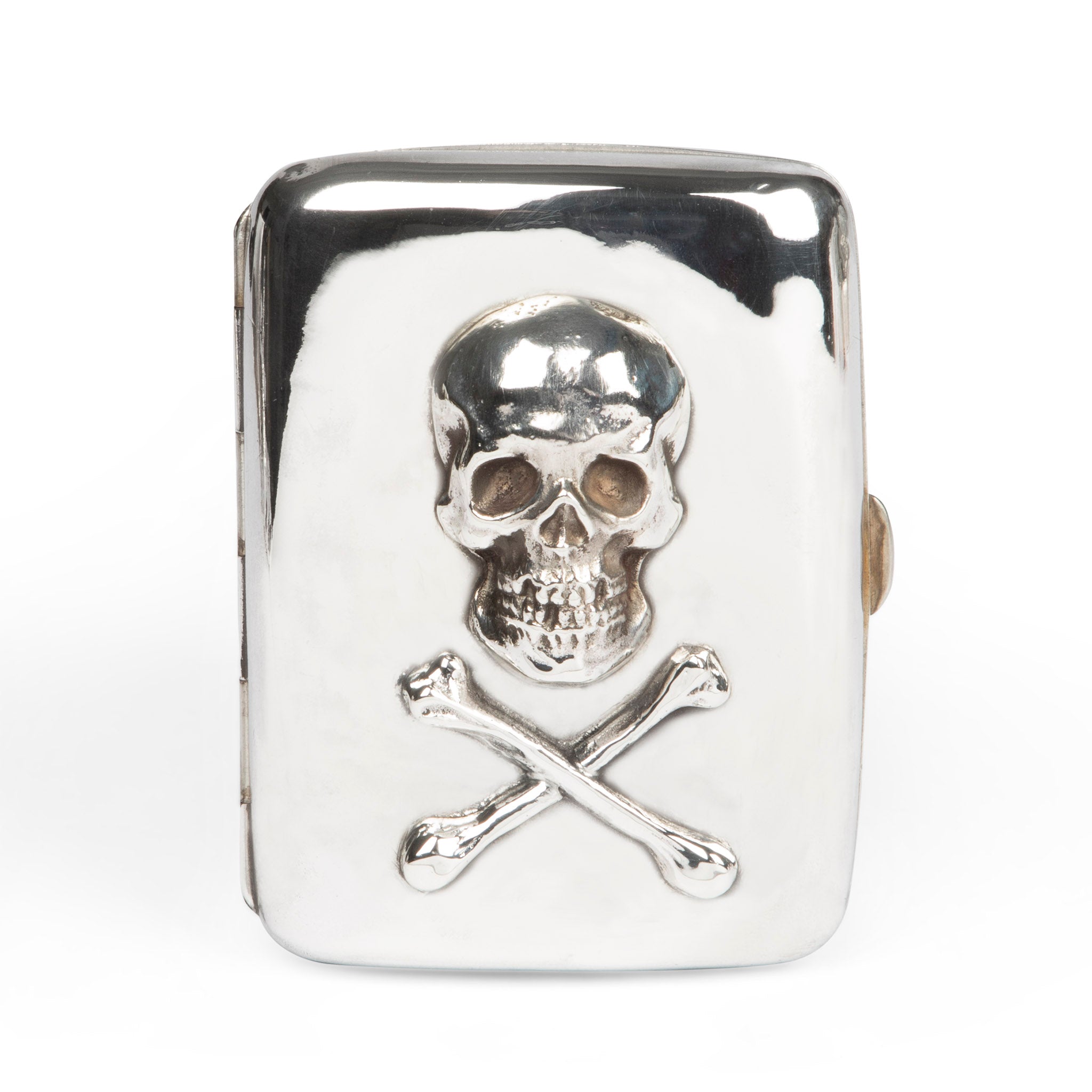 Skull and Crossbones Sterling Cigarette Case