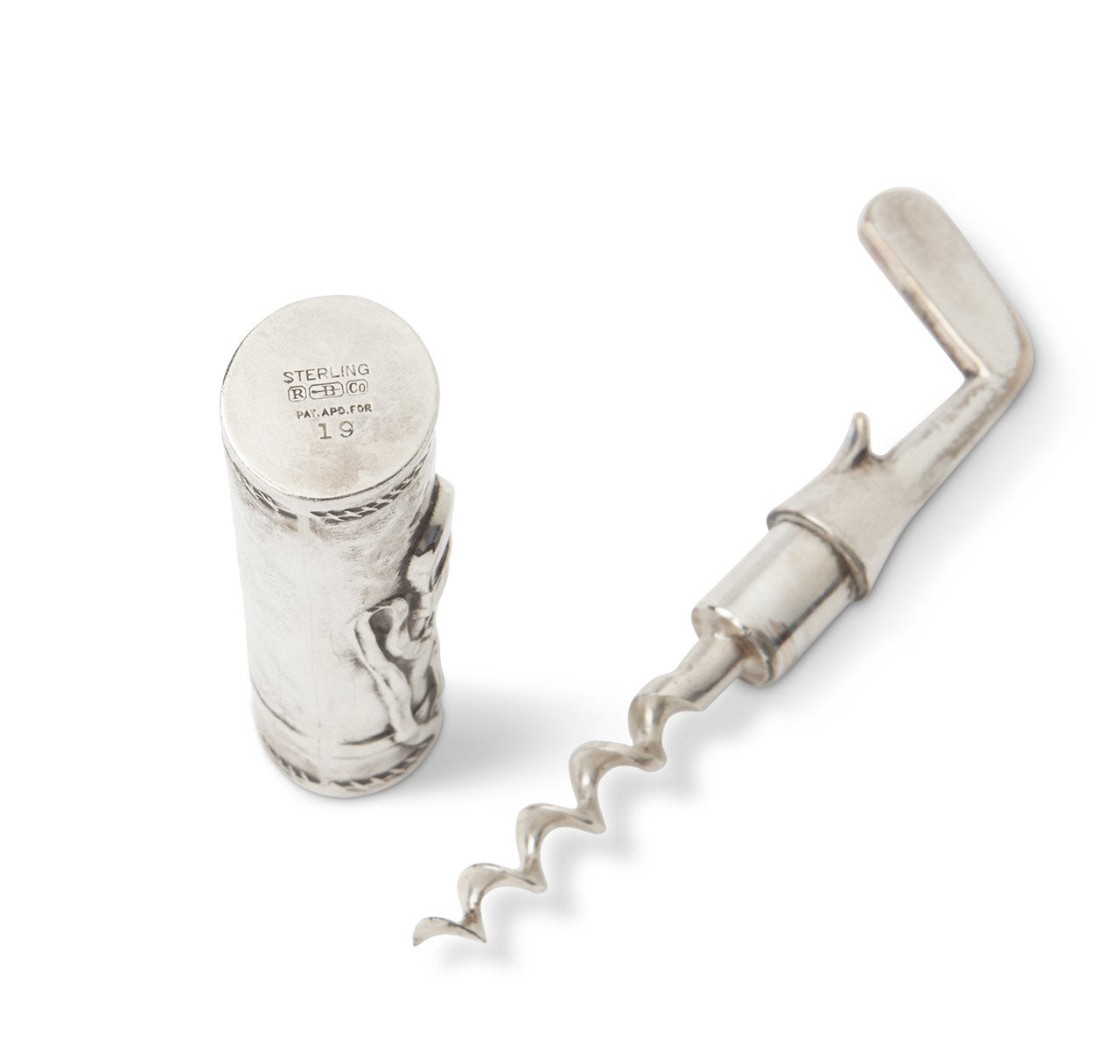 Sterling Silver Golf Bag Figural Corkscrew & Bottle Opener