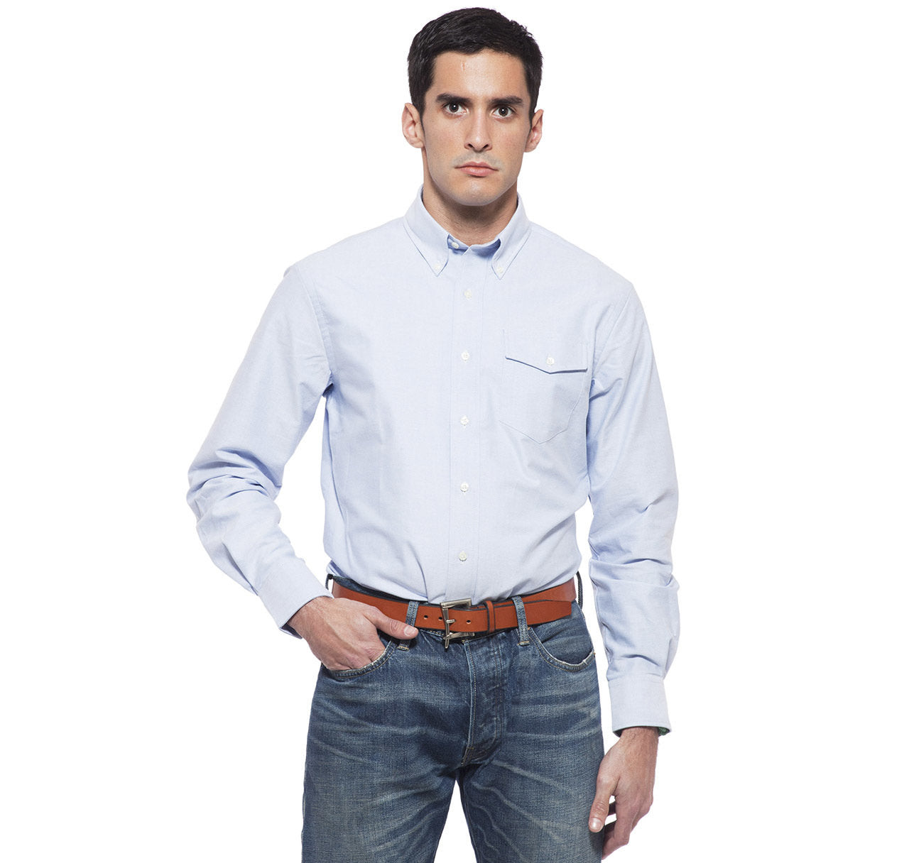 Sudbury Oxford Pocket Shirt in Blu