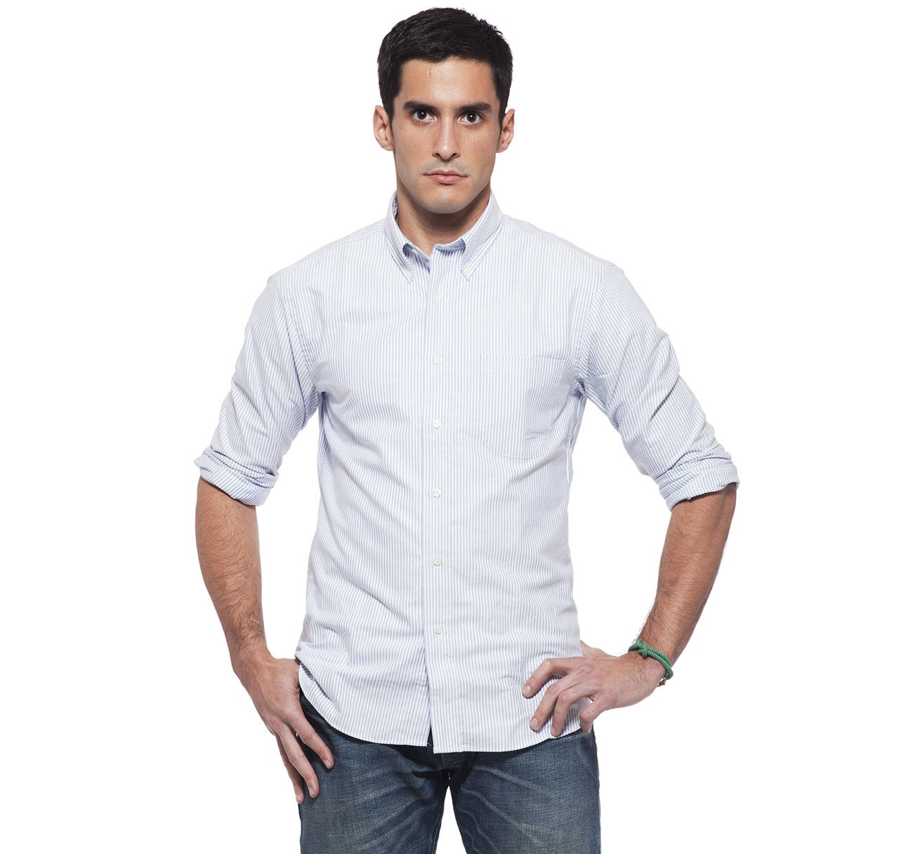 Sudbury Oxford Shirt in Blue & White Stripe