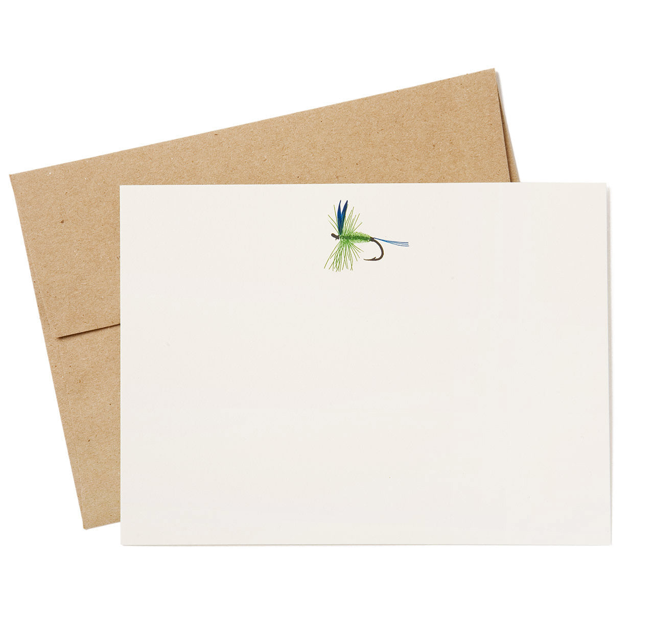 Terrapin Stationers Engraved Green Fly Fishing Motif Stationery Set