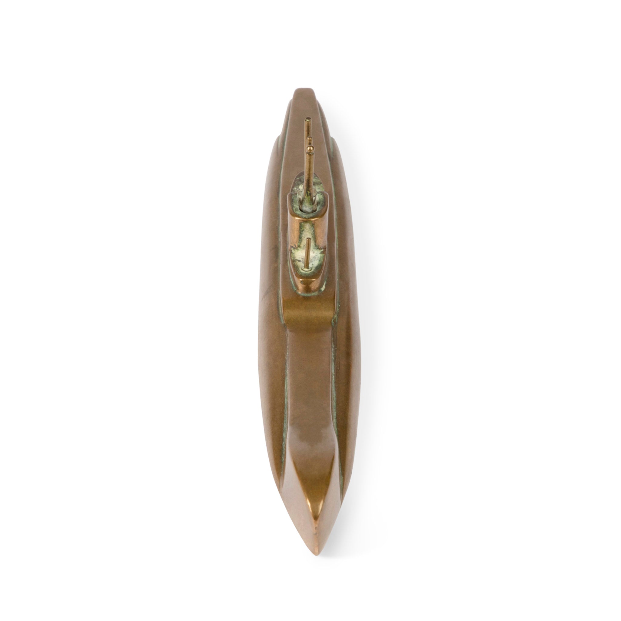 Trench Art WWII Brass Submarine Paperweight