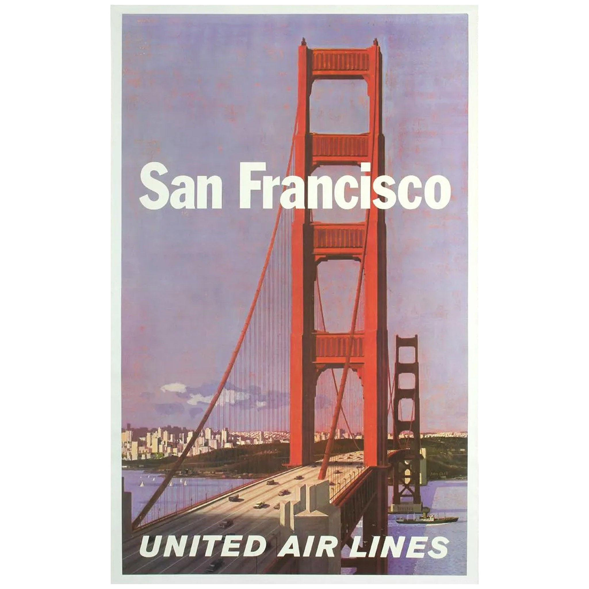 United Air Lines San Francisco Original Travel Poster