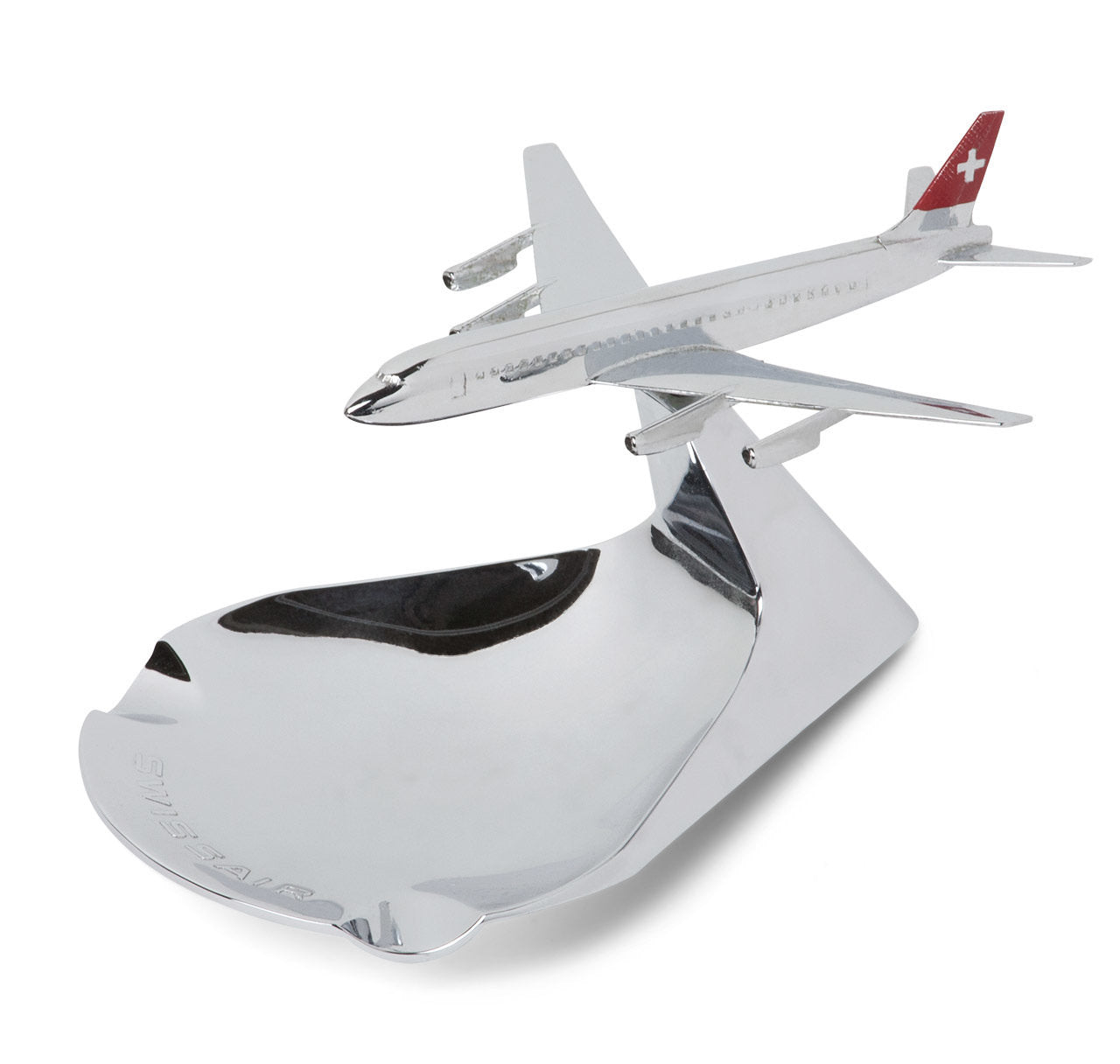 Vintage Chrome Airplane Ashtray