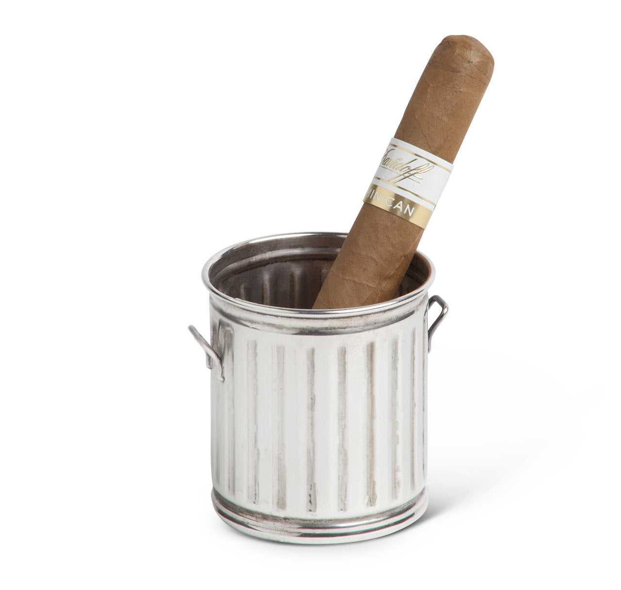 Vintage Sterling Silver Garbage Can Form Cigarette Holder