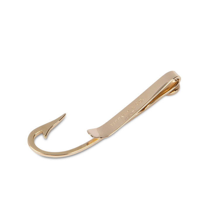 Vintage Tiffany & Co. 14k Gold Fish Hook Tie Clip