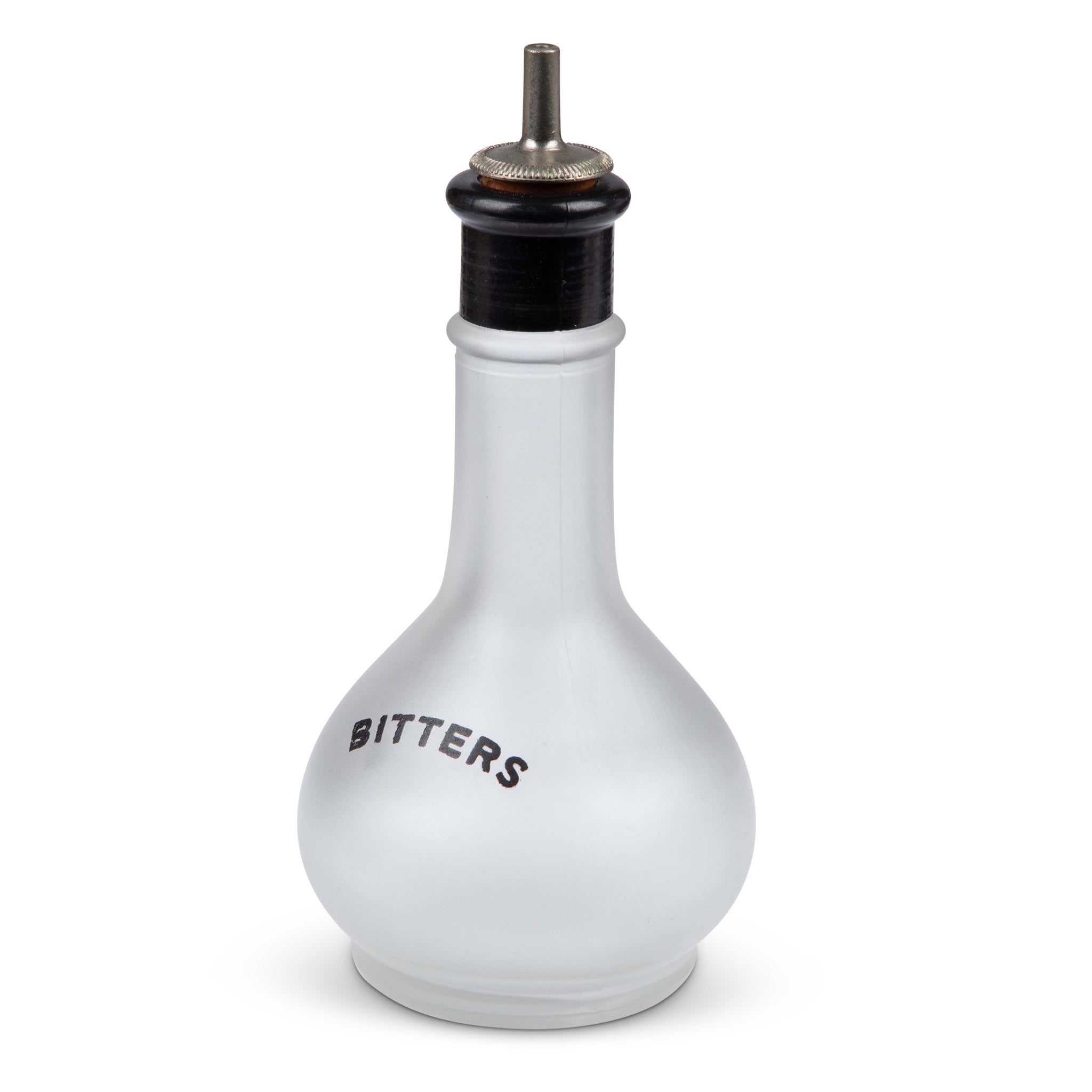 Vintage Frosted Glass Cocktail Bitters Bottle