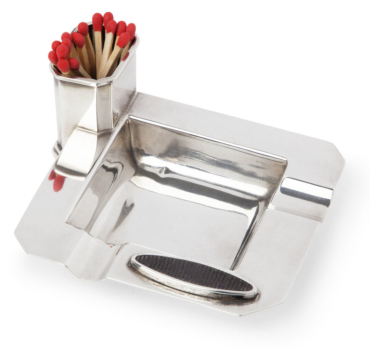 English Sterling Silver Ashtray and Match Striker