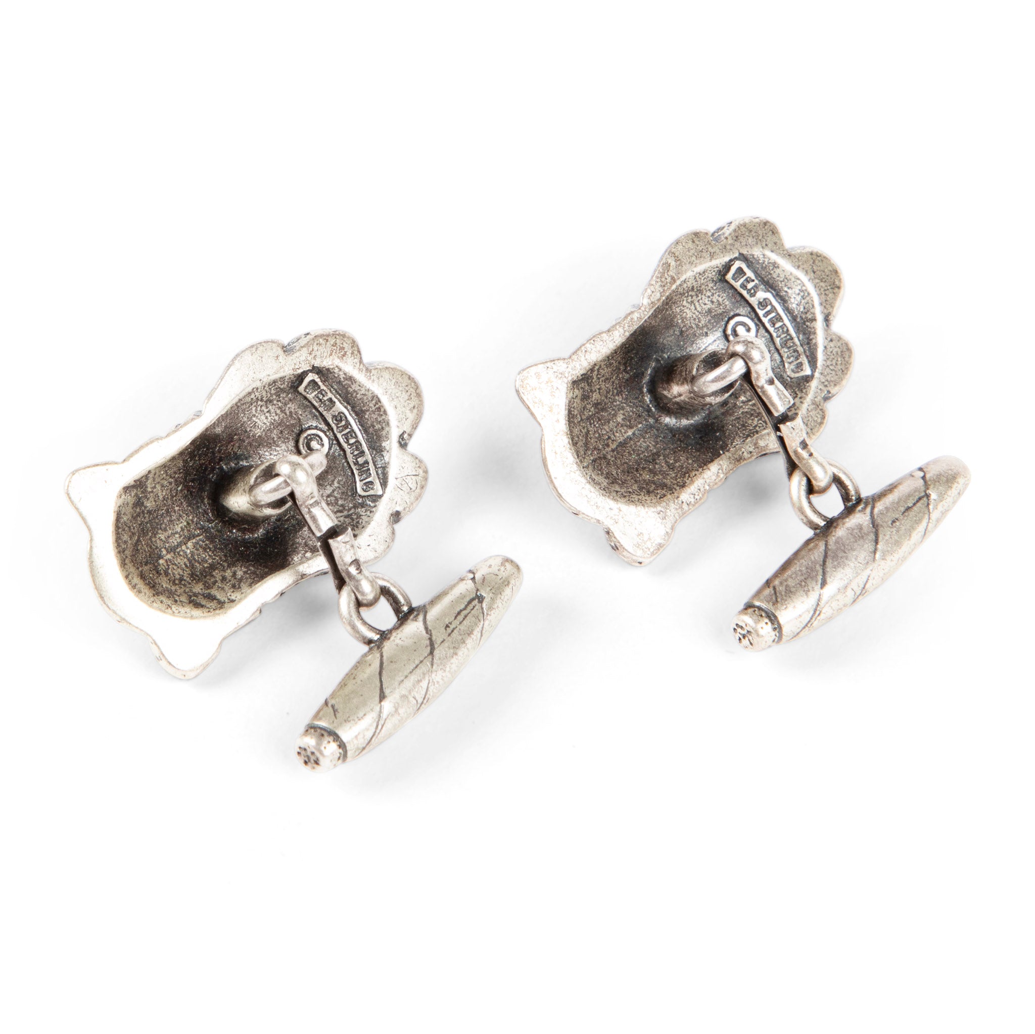 Webster Sterling Indian Chief Cigar Cufflinks