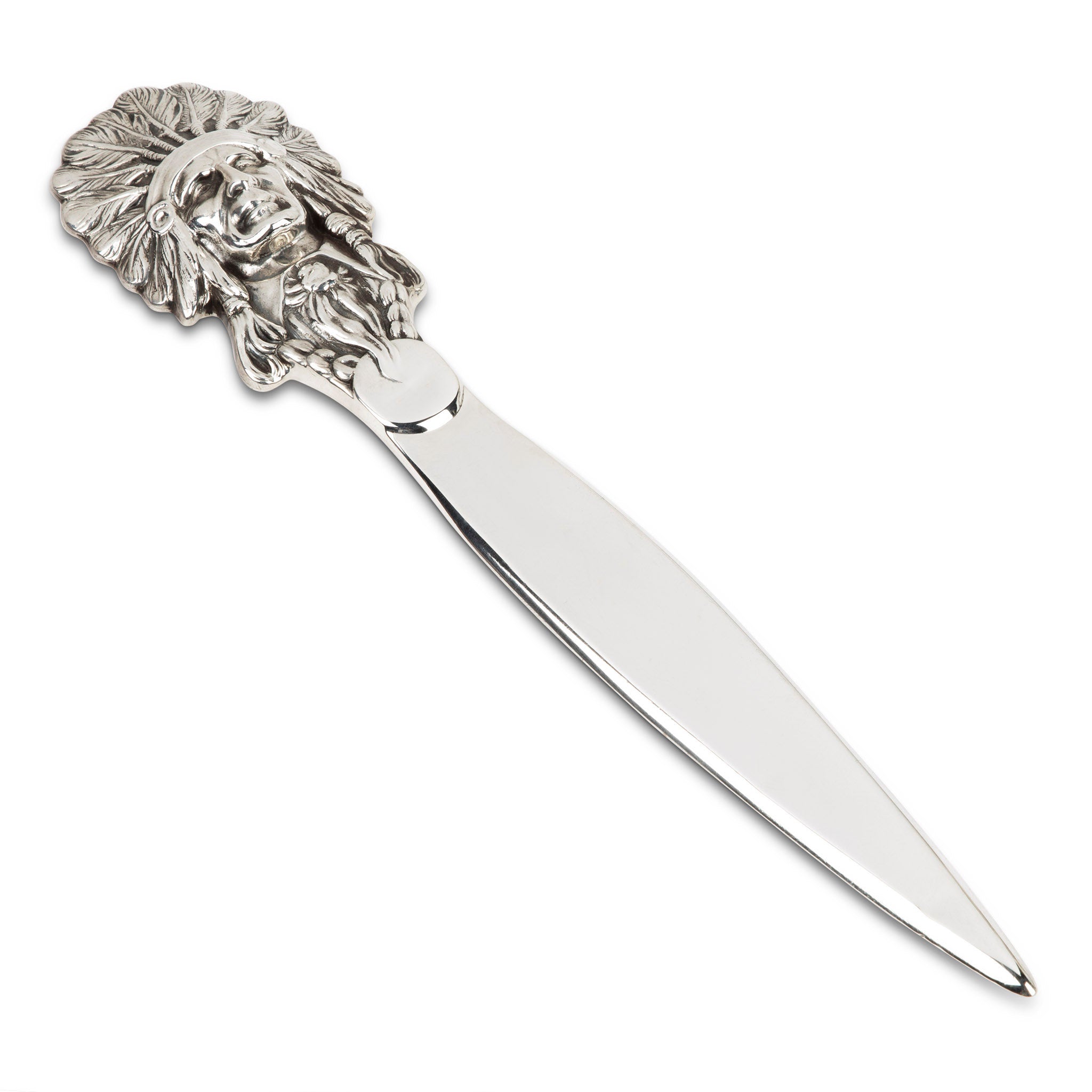 William Kerr American Indian Chief Sterling Letter Opener