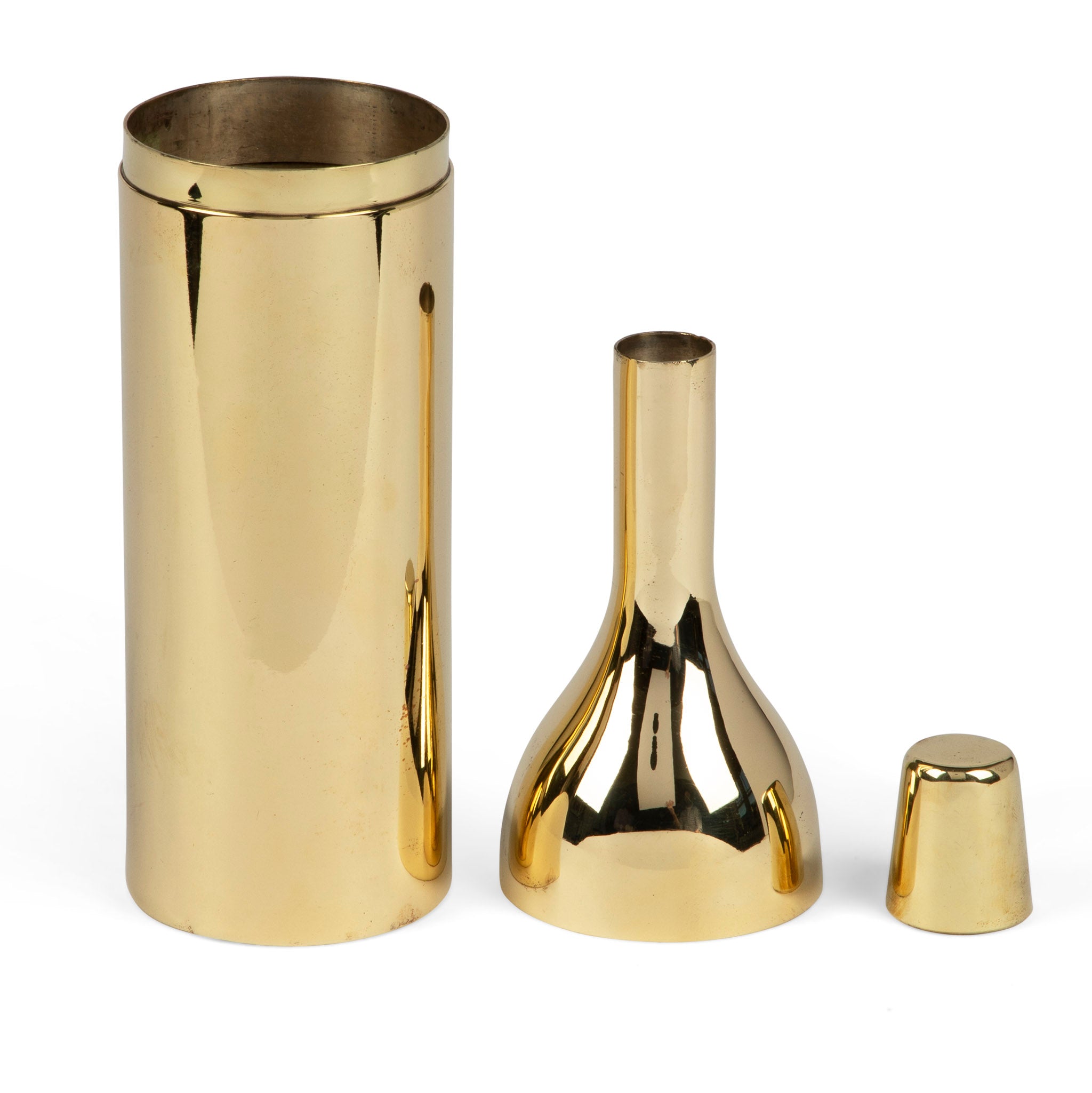 Wine Bottle Form Brass Cocktail Shaker