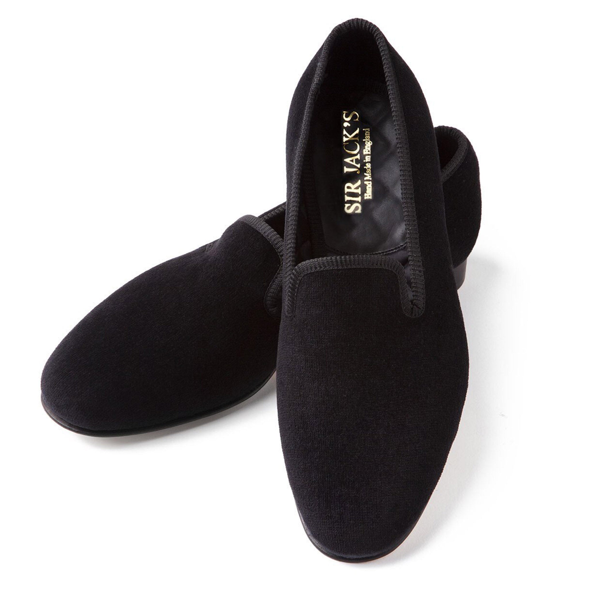 Black Albert Velvet Slippers