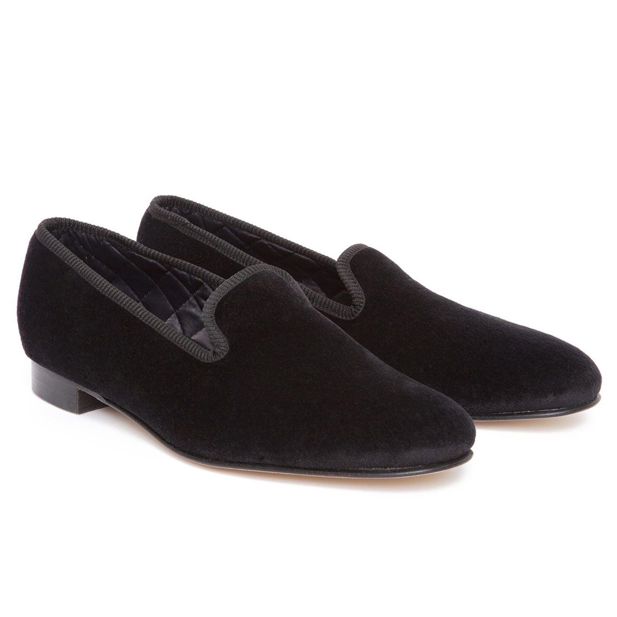 Black Albert Velvet Slippers