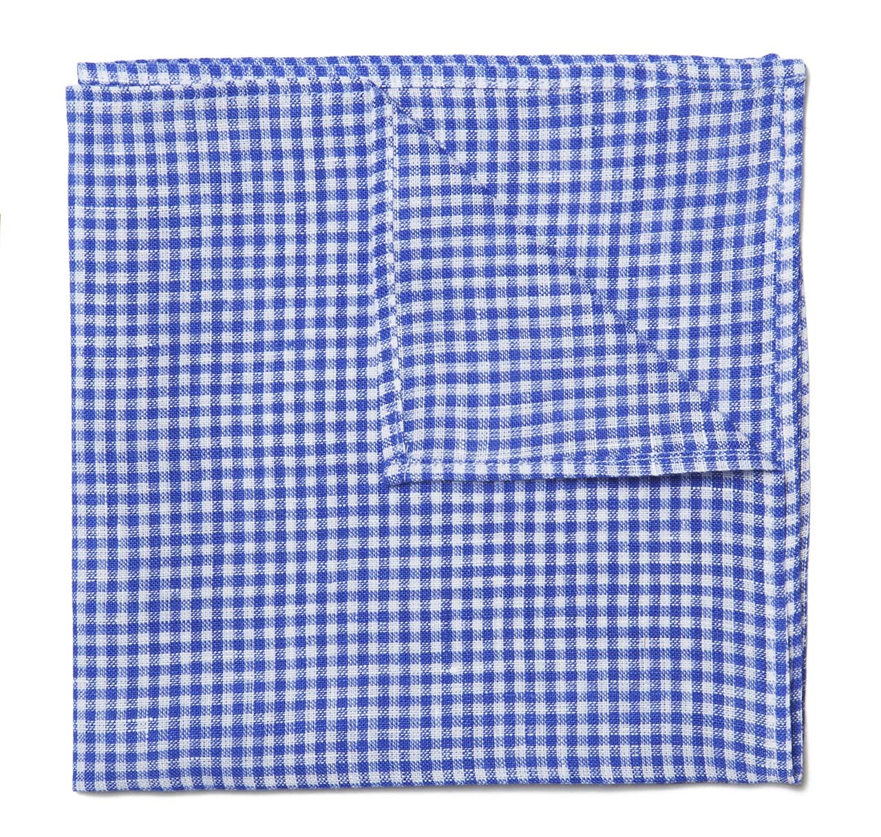 Sir Jack's Blue Gingham Linen Pocket Square