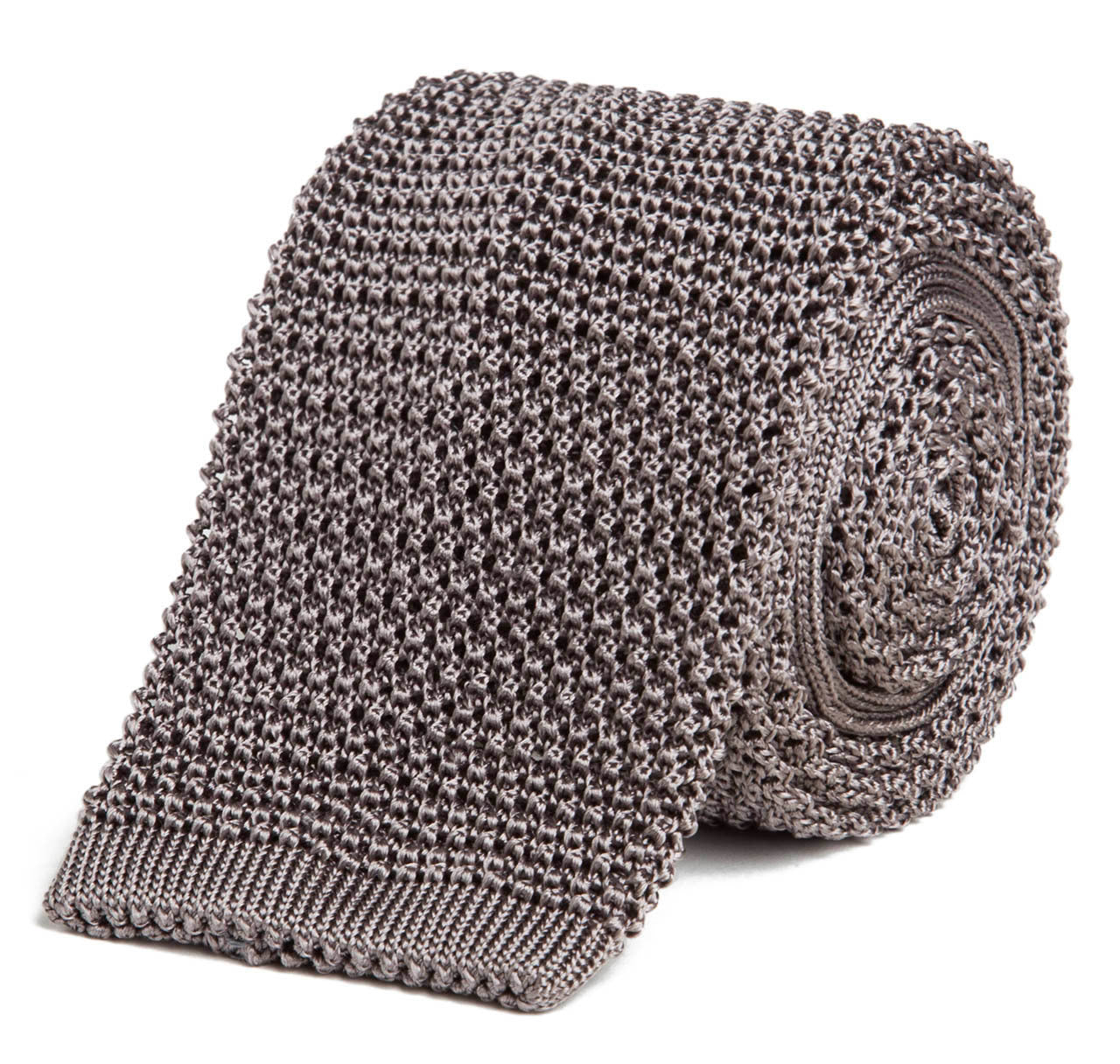 Sir Jack's Classic Knit Silk Tie in Silver