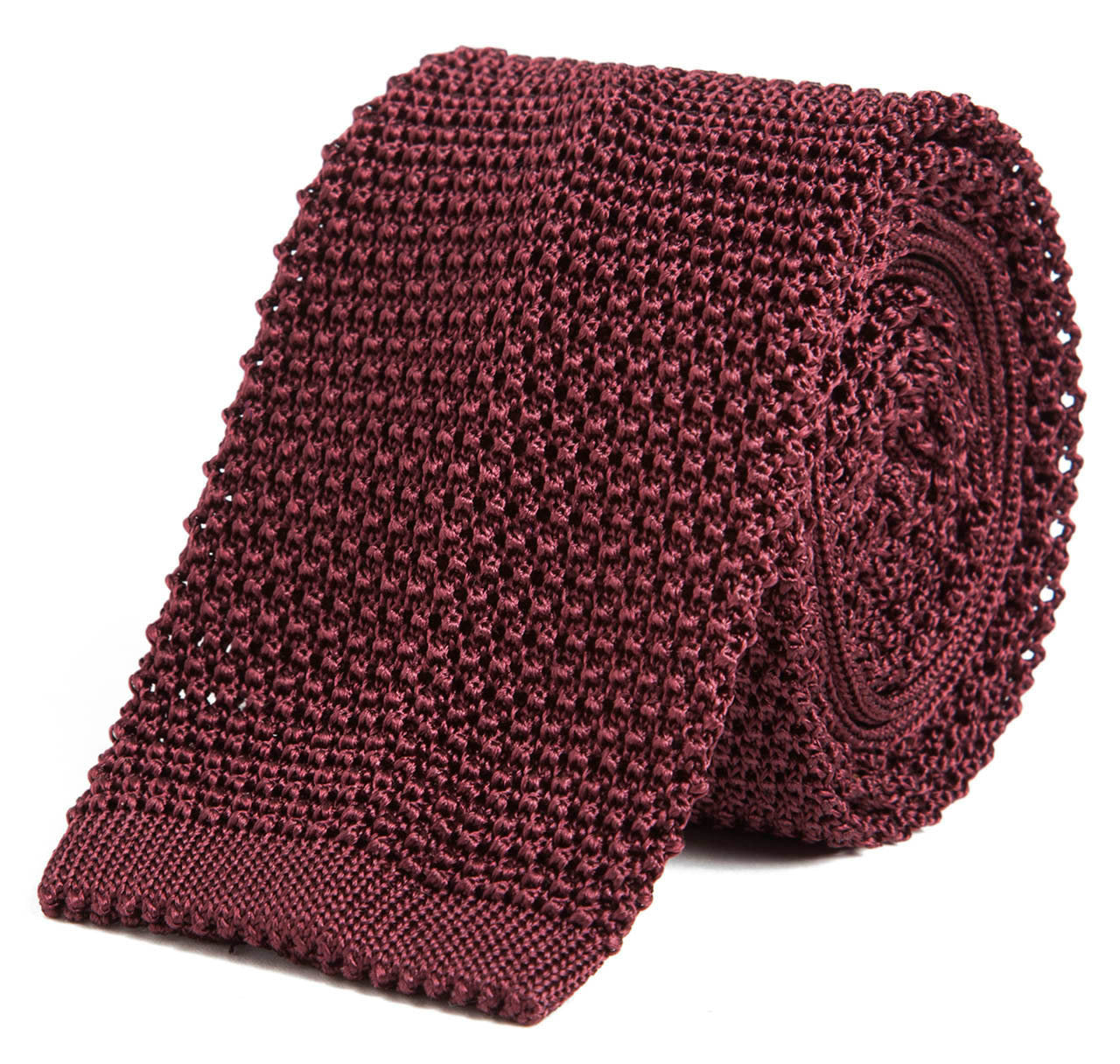 Sir Jack's Classic Knit Silk Tie in Wine