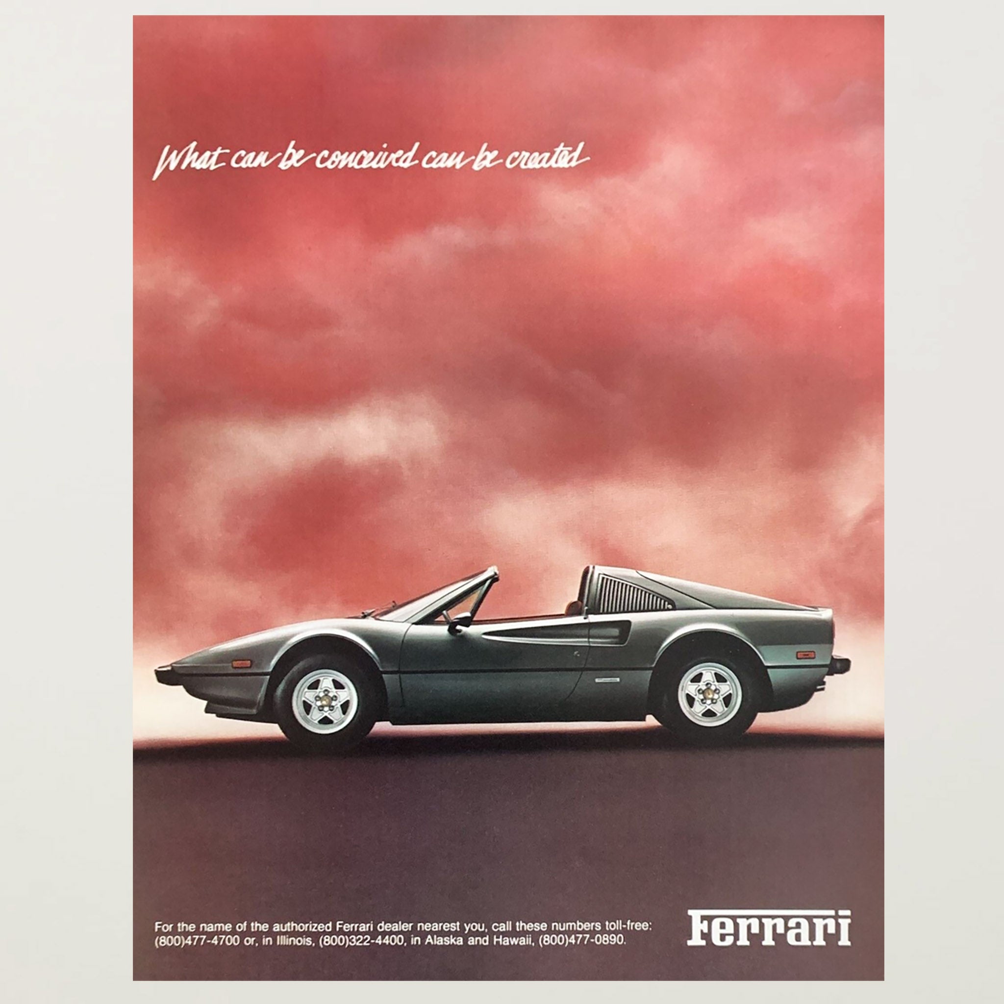 Framed Ferrari What Can Be Conceived Advertisement