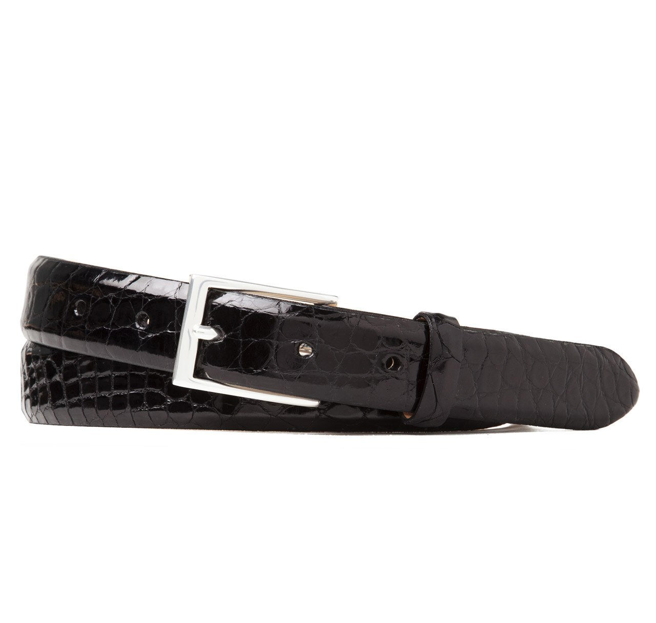 Sir Jack's Glazed Alligator Belt in Black