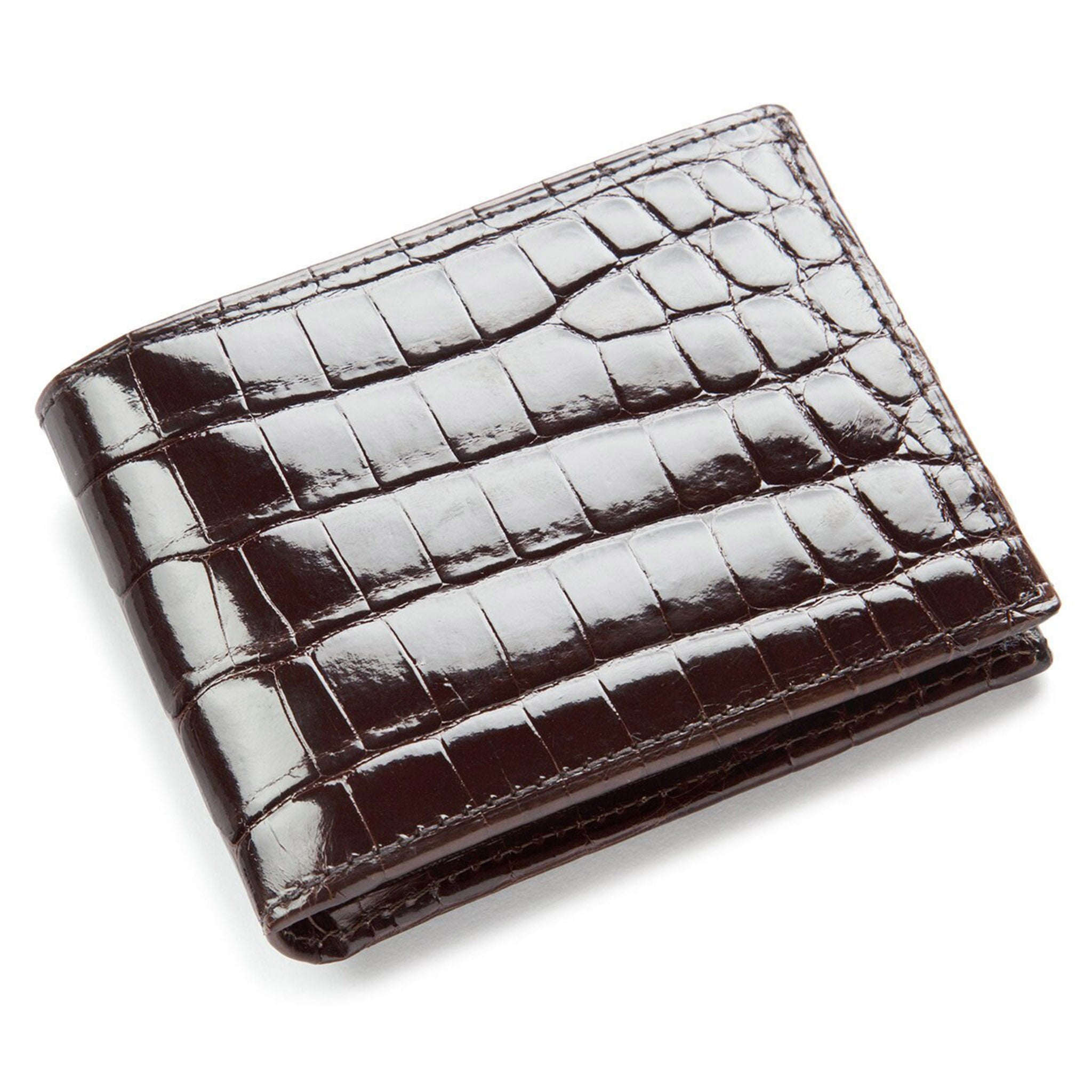 Chocolate Brown Alligator Bifold Wallet