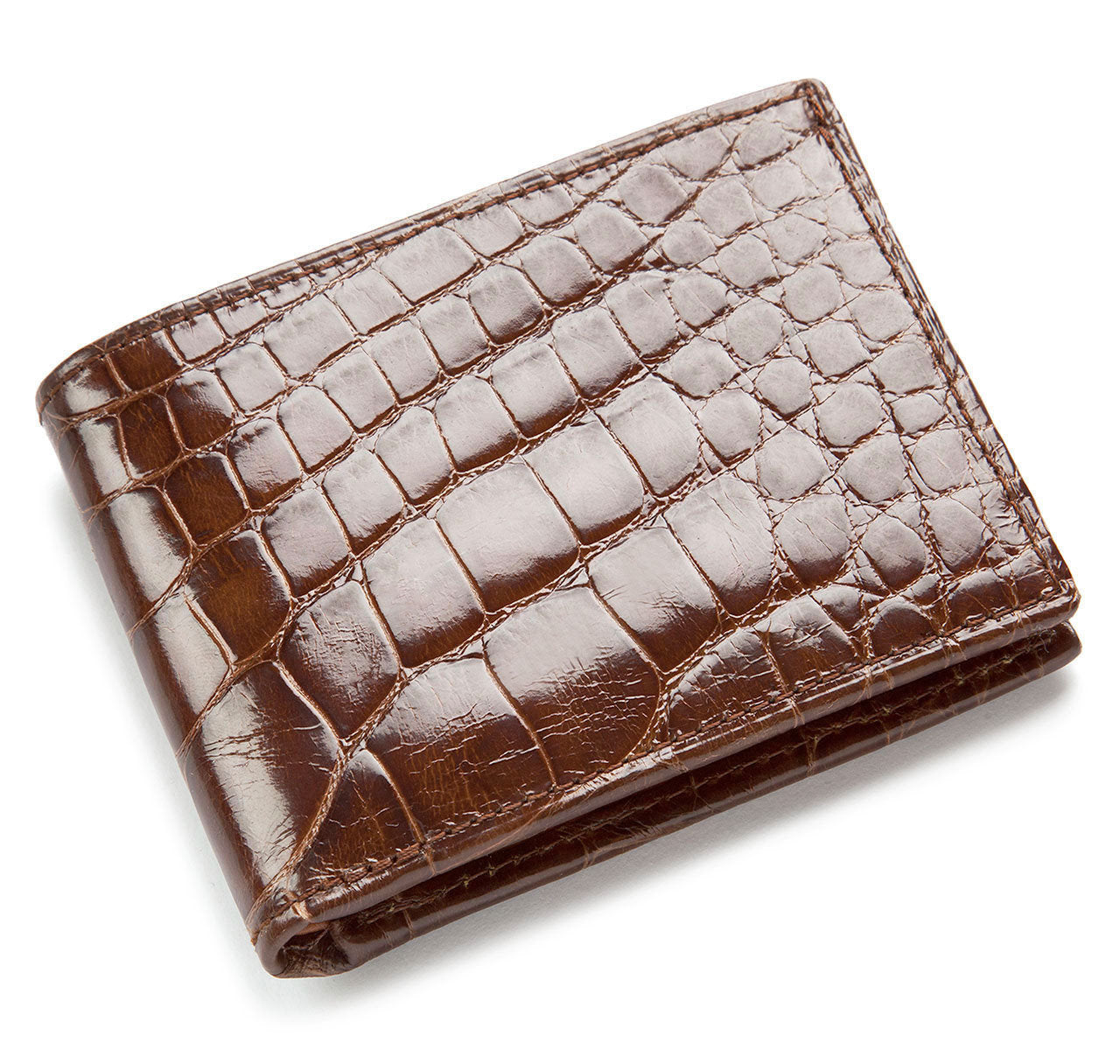 Cognac Alligator Bifold Wallet