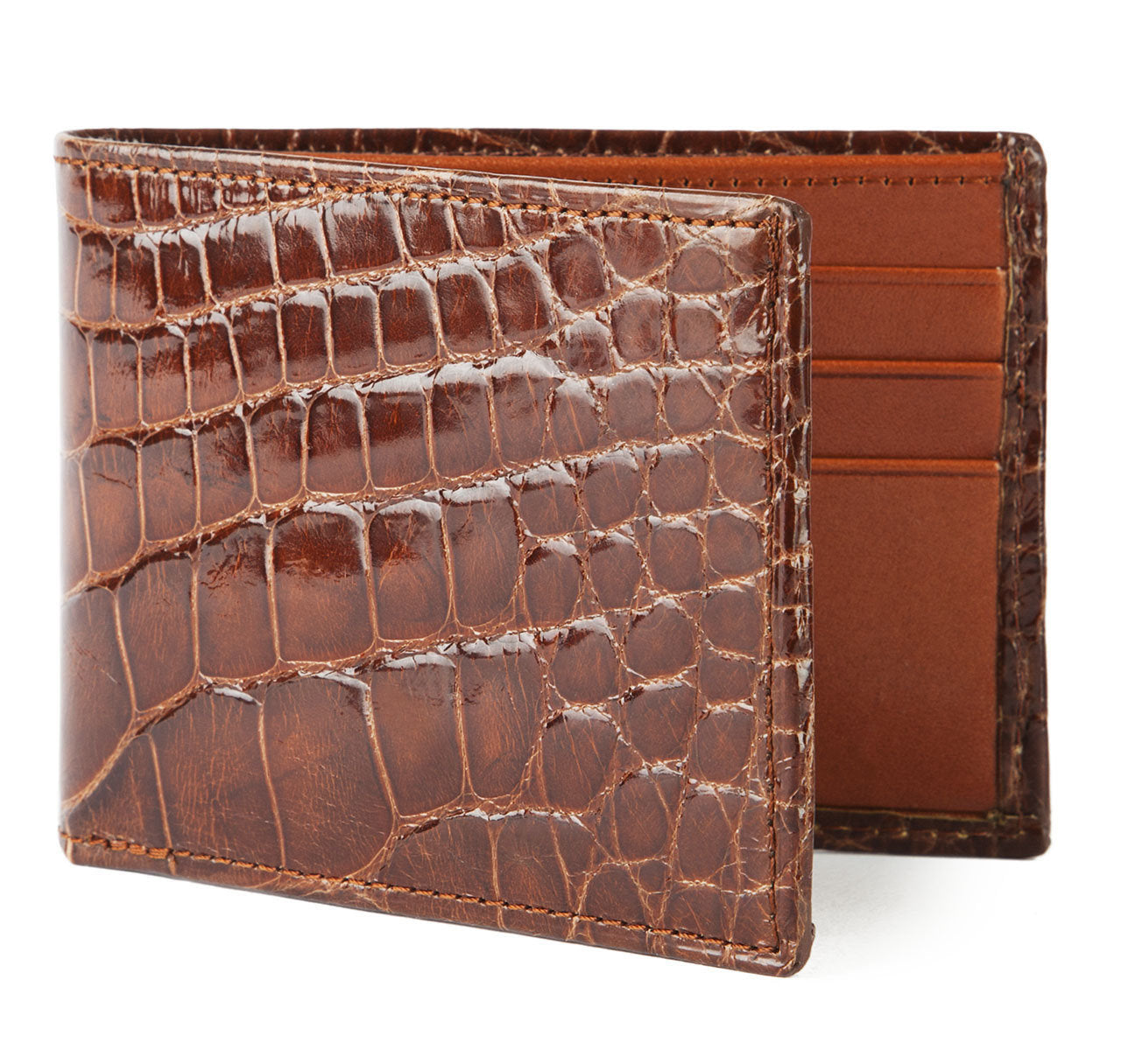 Cognac Alligator Bifold Wallet