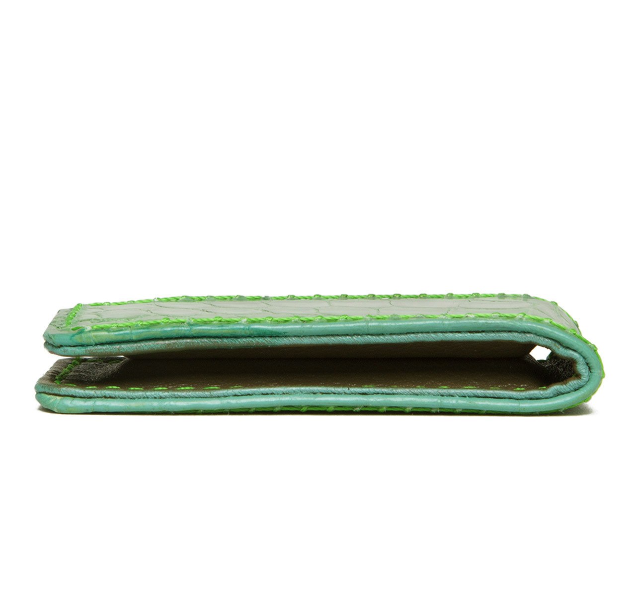 Glazed Alligator Money Clip in Lime