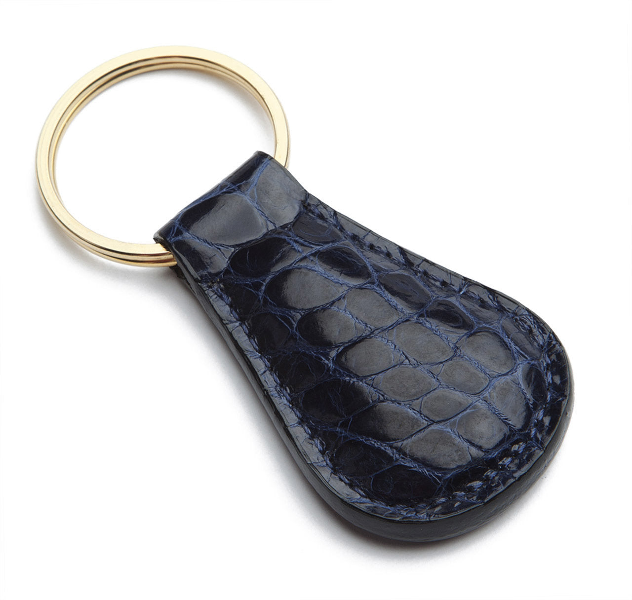 Glazed Navy Alligator Key Fob