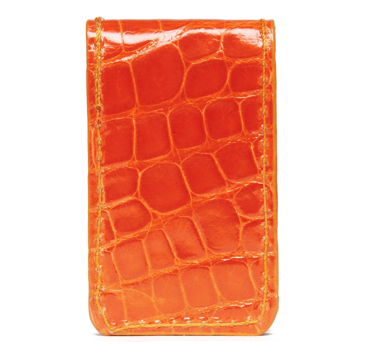 Glazed Orange Alligator Money Clip