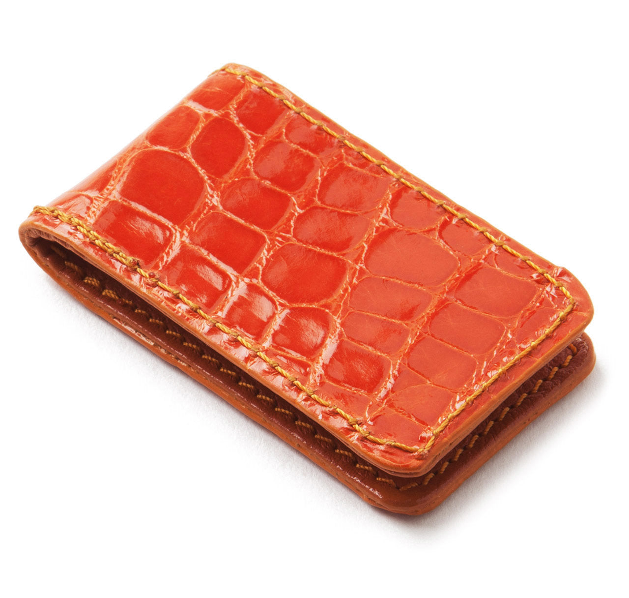 Glazed Orange Alligator Money Clip