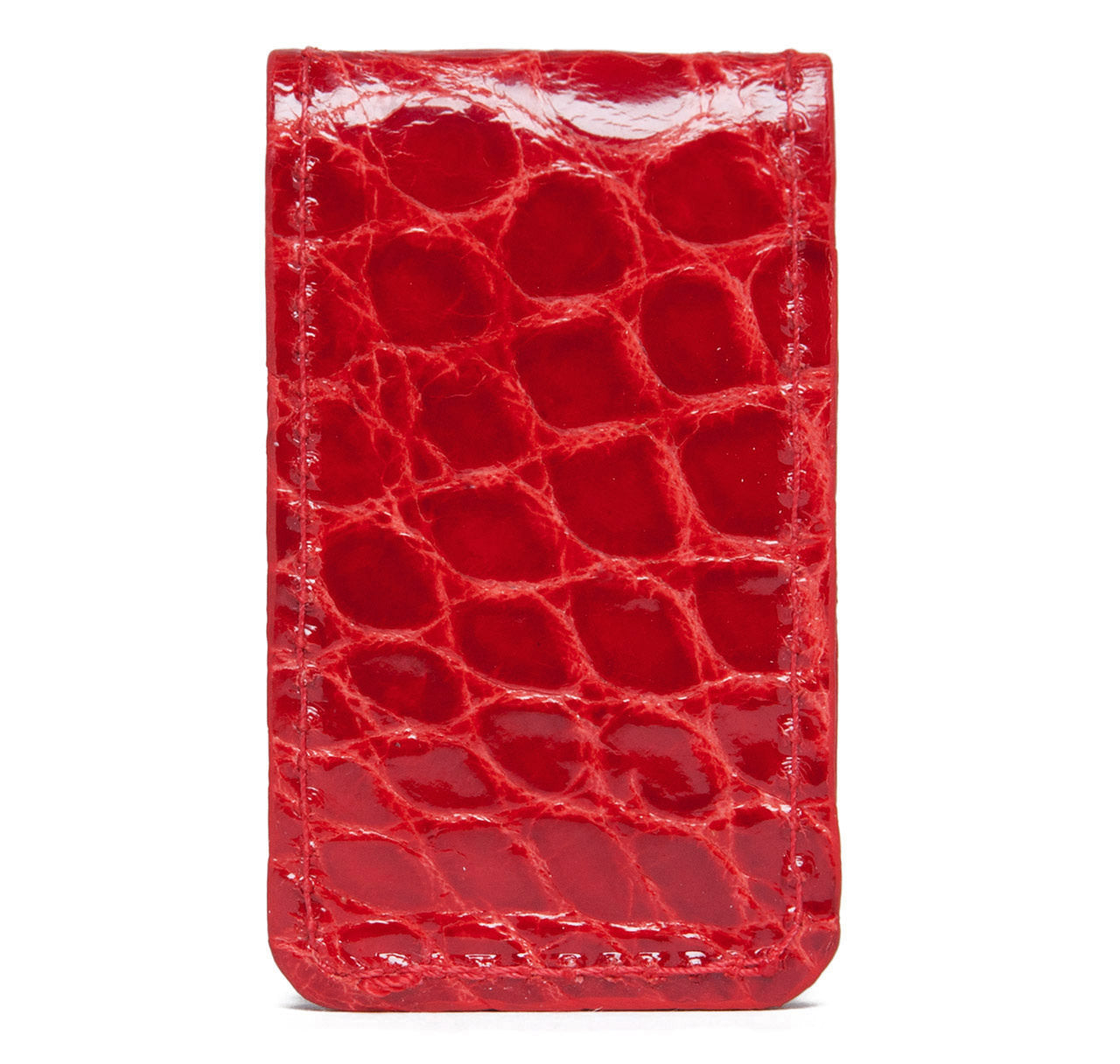 Glazed Red Alligator Money Clip
