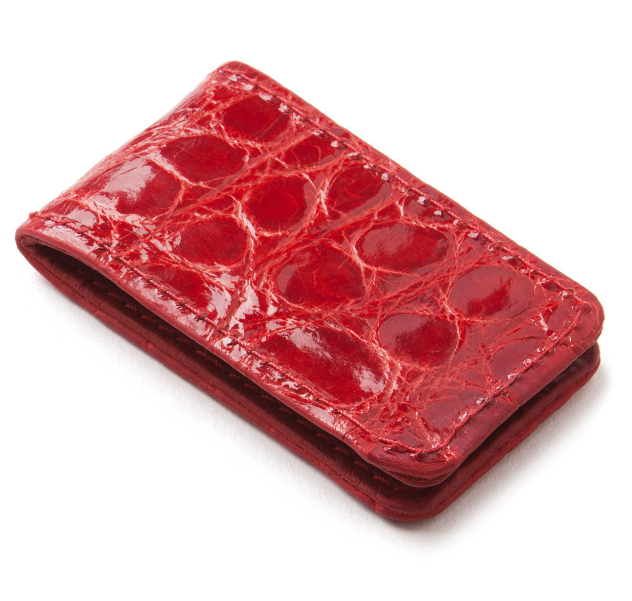 Glazed Red Alligator Money Clip