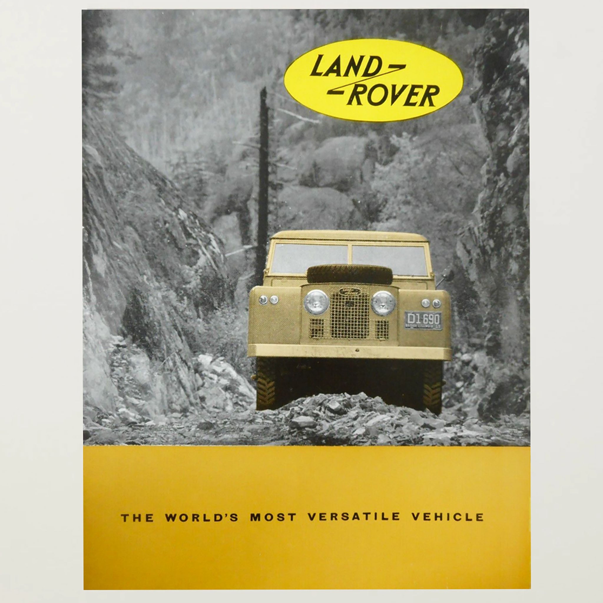 Framed 1960s Land Rover Series IIA Advertising Brochure