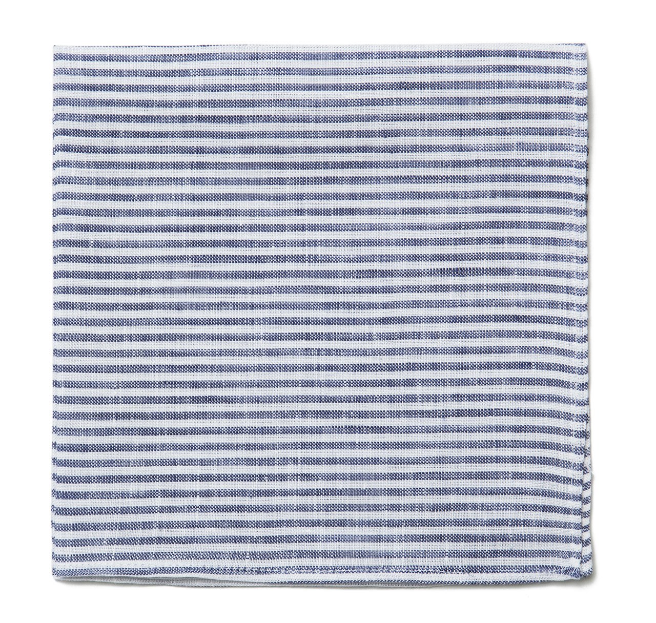 Sir Jack's Navy & White Stripe Linen Pocket Square