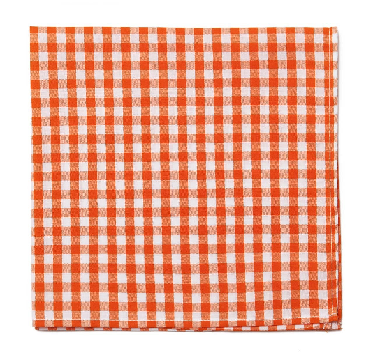 Sir Jack's Orange Gingham Pocket Square